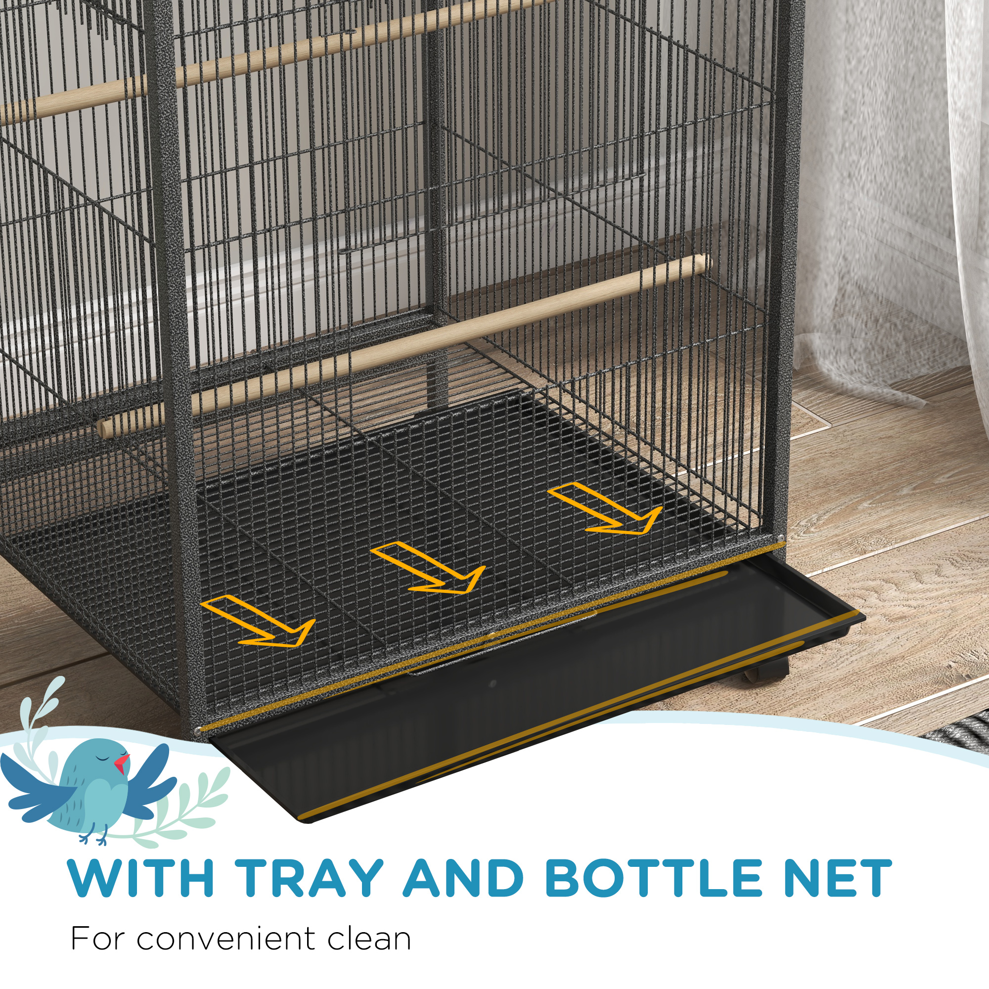 Bird Cage,Budgie Cage,with Rolling Stand,for Small