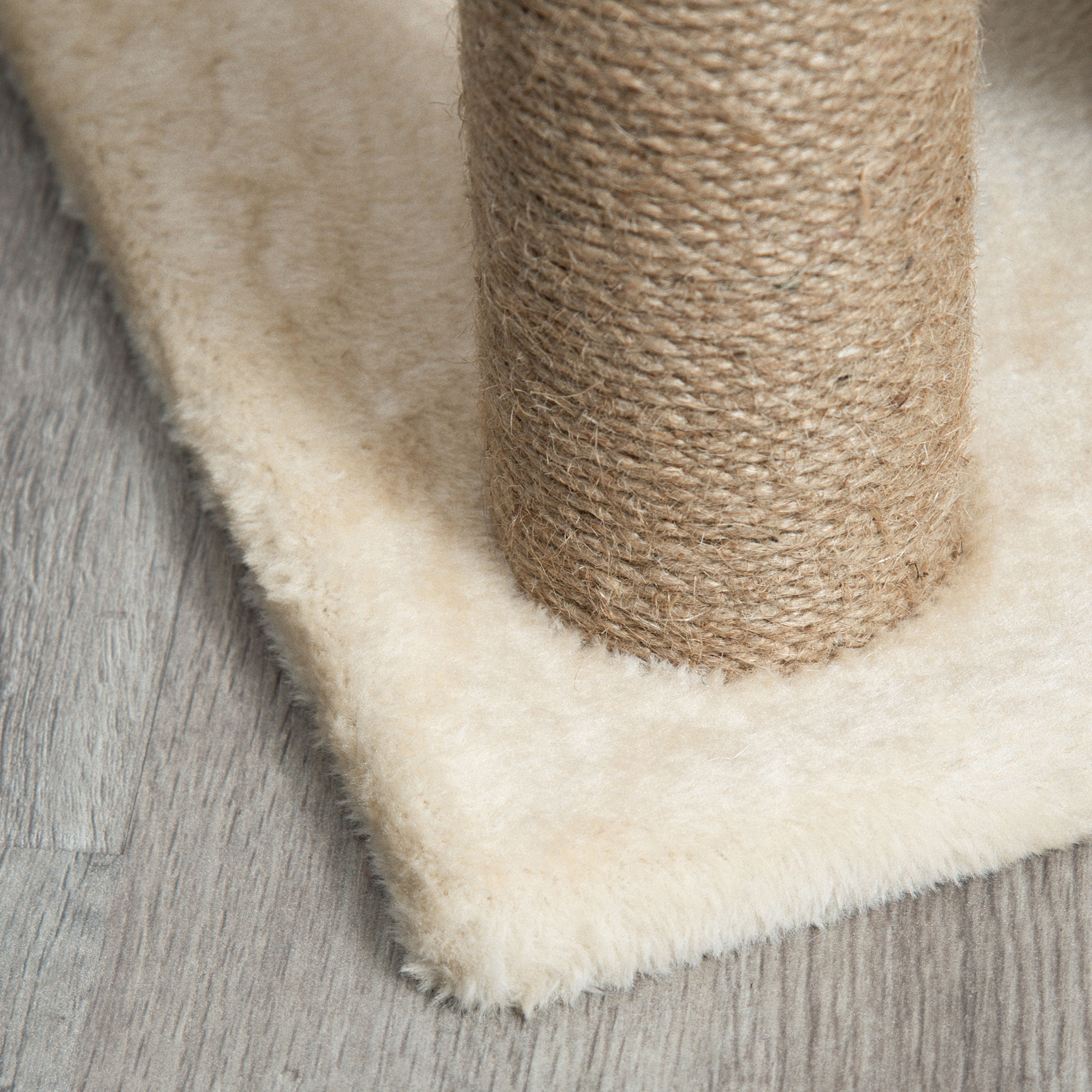 Cat Tree Tower,with Scratching Posts,Pad,Bed,Perch,Toy Ball-Light Brown
