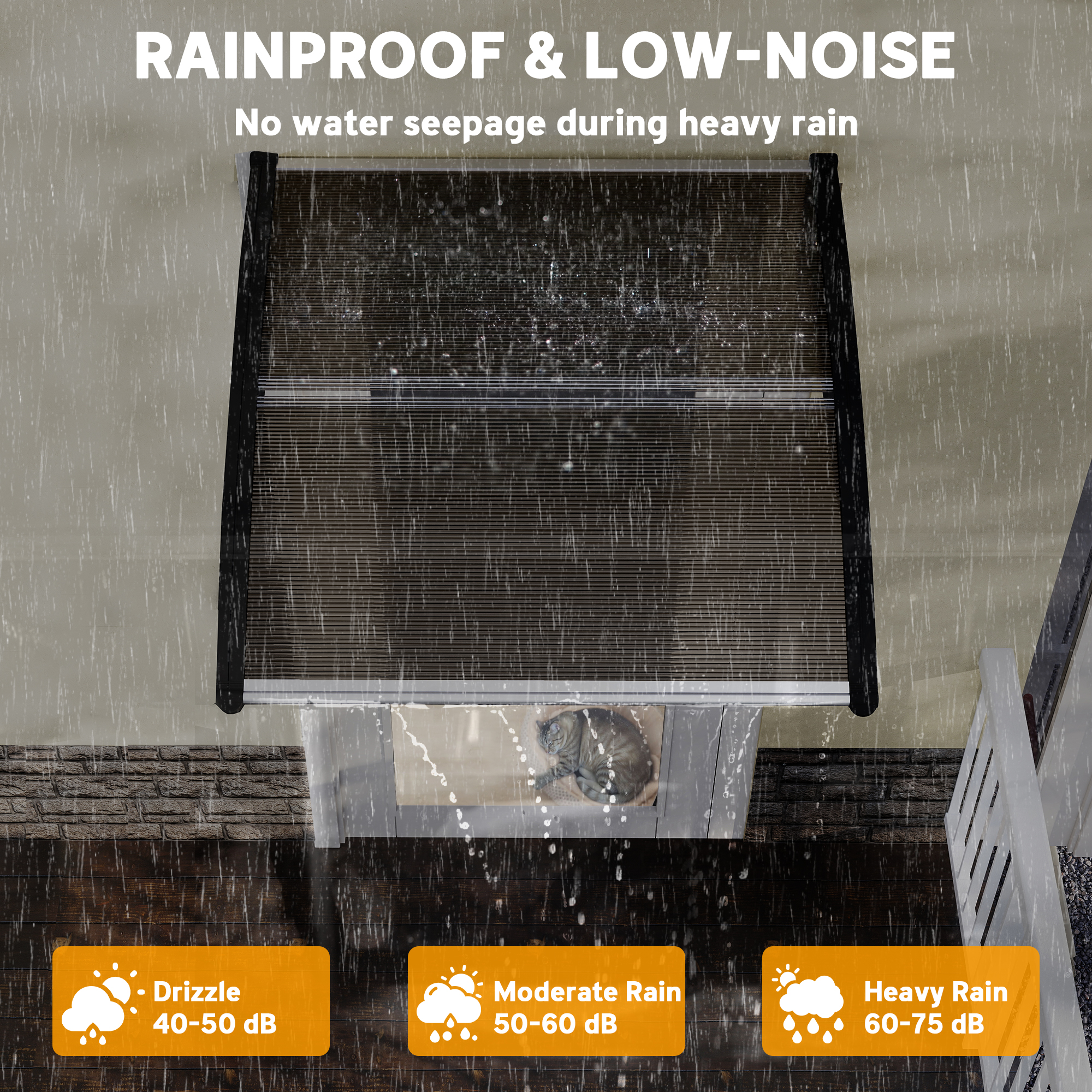Front Door Canopy,Outdoor Awning,Rain Shelter For Window,Porch And Front/Back — image 3
