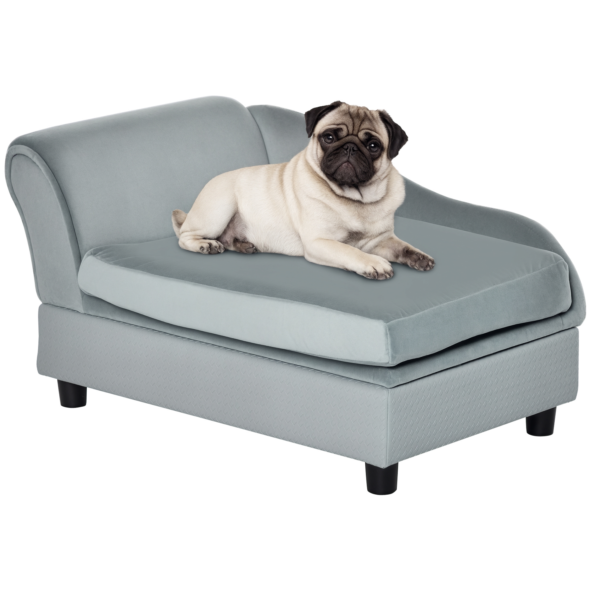 Pet Sofa Chair,with Storage,Cushion,for Small Dogs,Cats-Light Grey — image 5