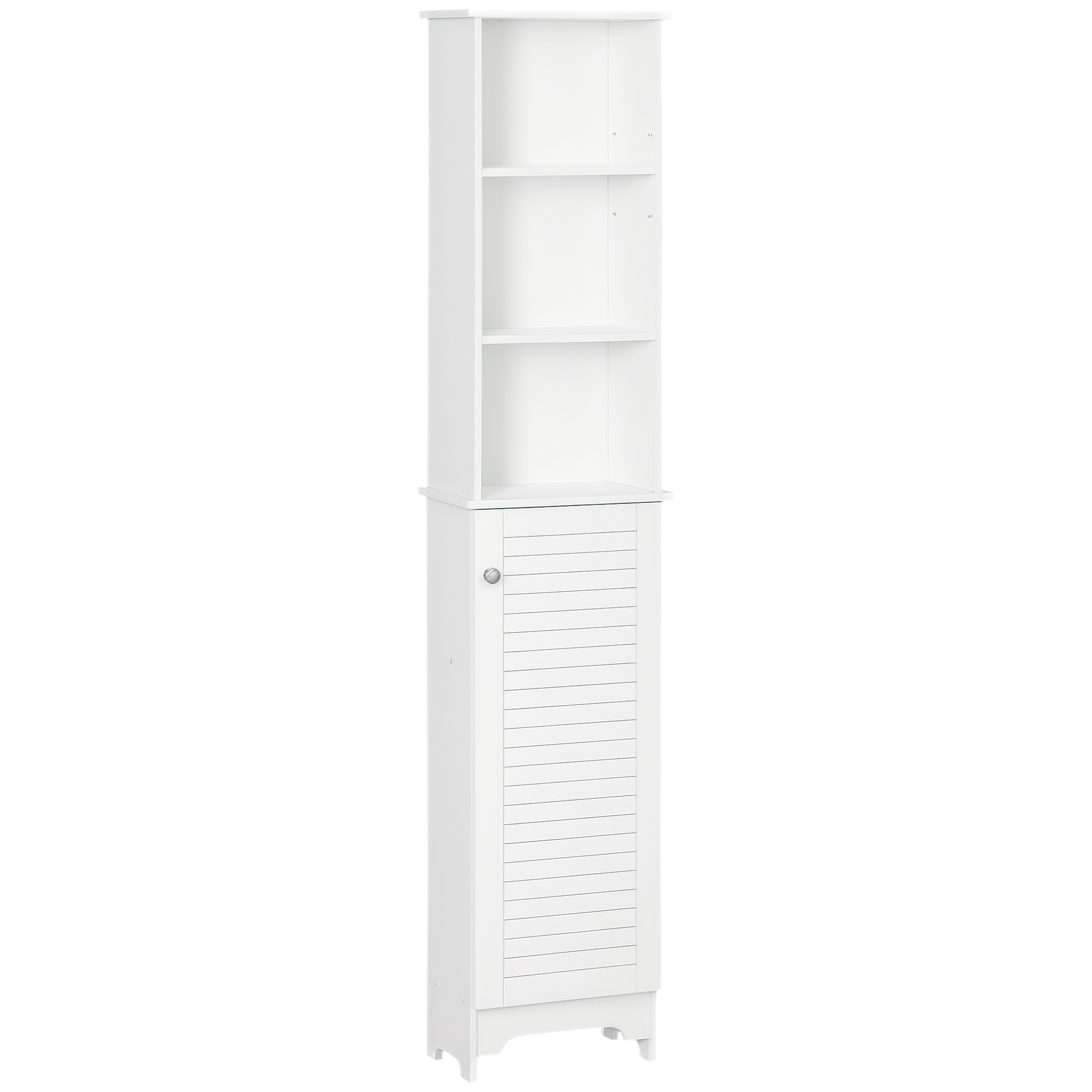 Tall Bathroom Cabinet,Freestanding Slim Storage Unit With Adjustable Shelves — image 2