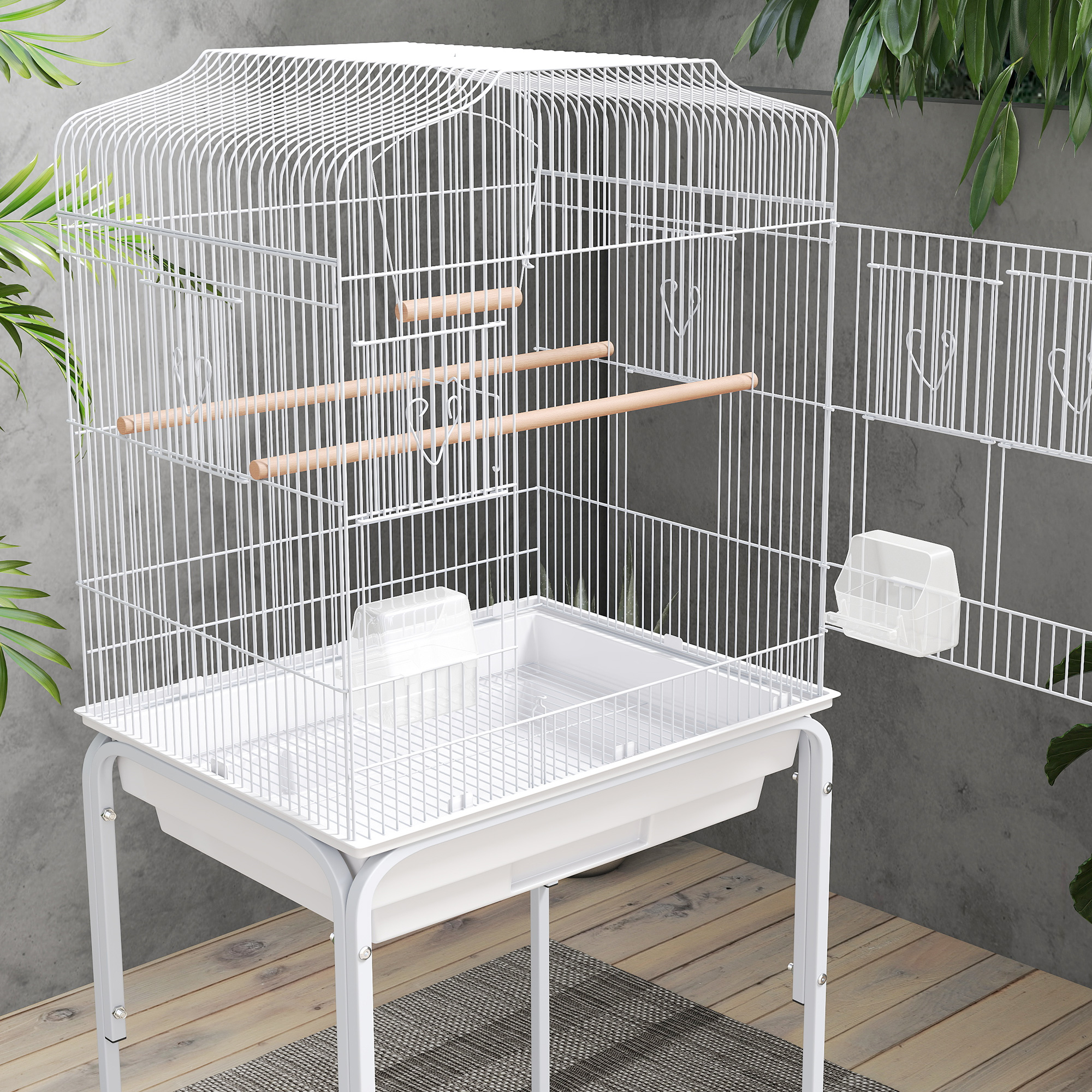Bird Cage Budgie Cages For Finch Canary Parakeet With Stand Wheels Slide-out — image 2
