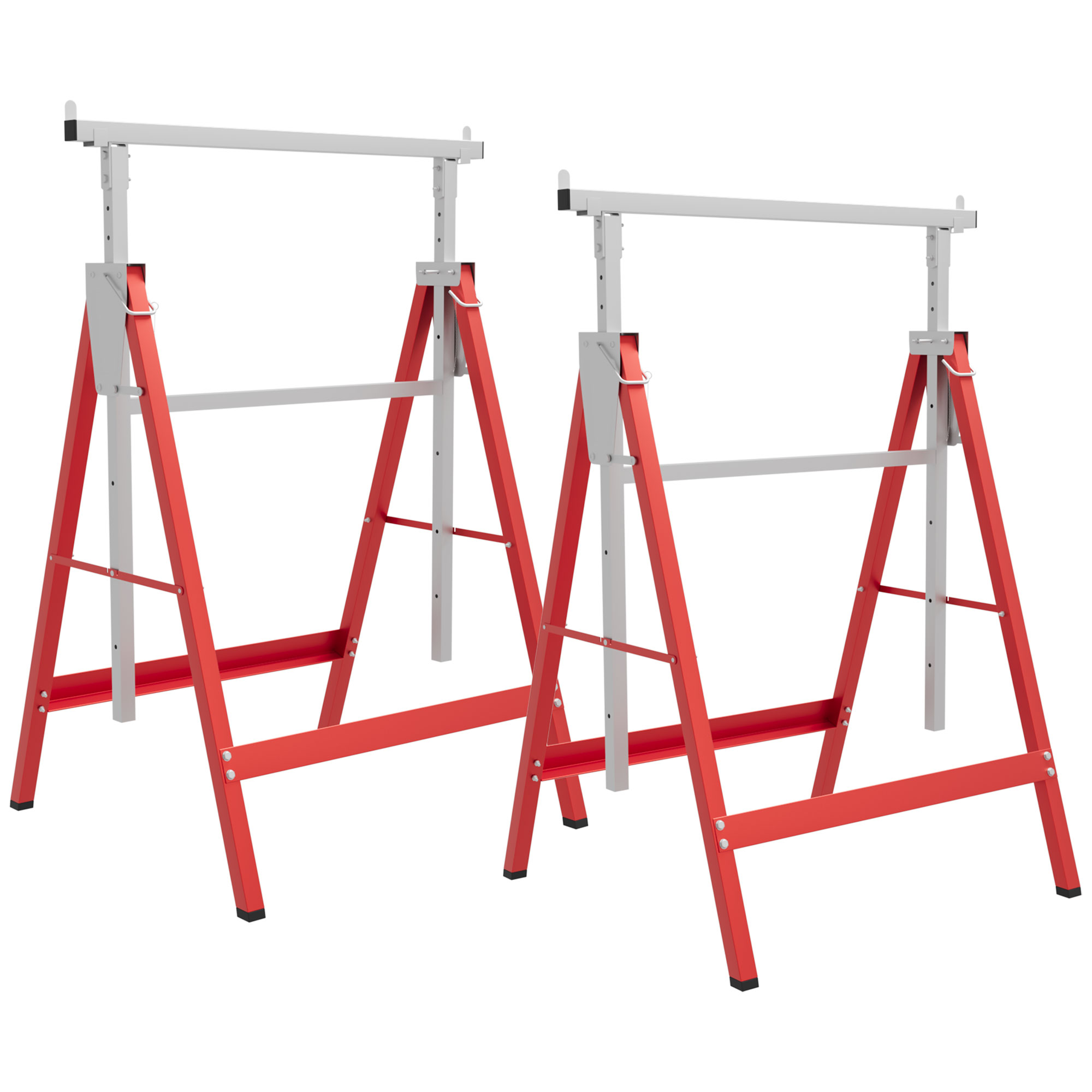 Set Of 2 Adjustable Telescopic Builders Trestle,DIY Steel Work Bench — image 3