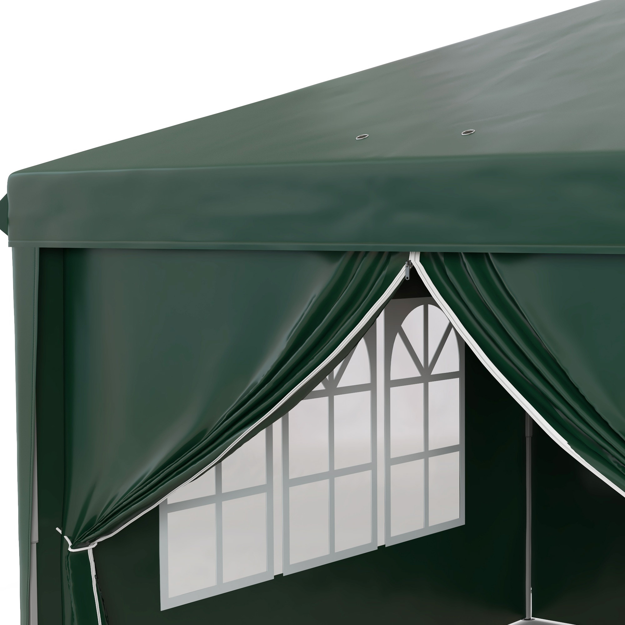 3x6m Pop-Up Gazebo,with Curtain Walls And Windows,Green — image 6