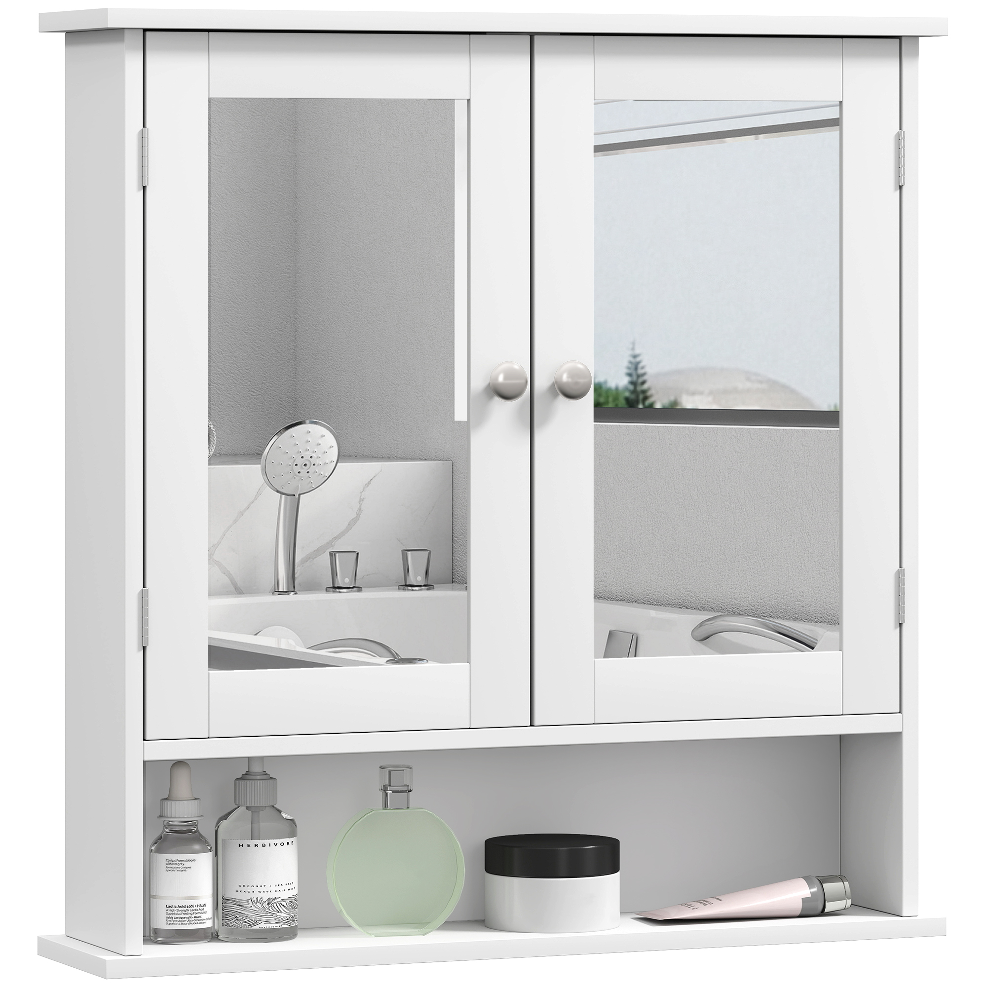 Bathroom Wall Storage Cabinet-White — image 2