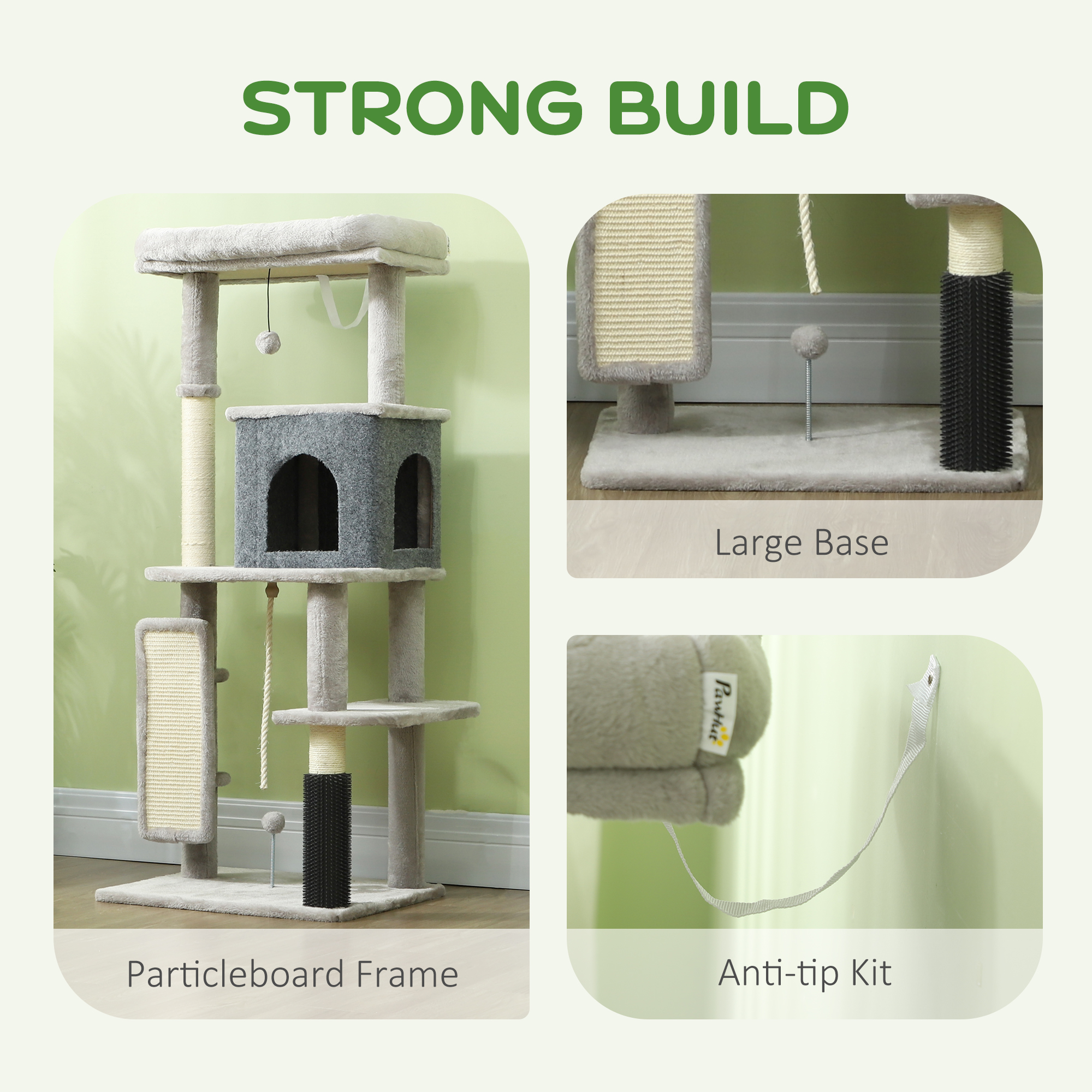 132cm Cat Tree W/ Scratching Posts,Pad,Cat Bed,Cat House,Jumping — image 4