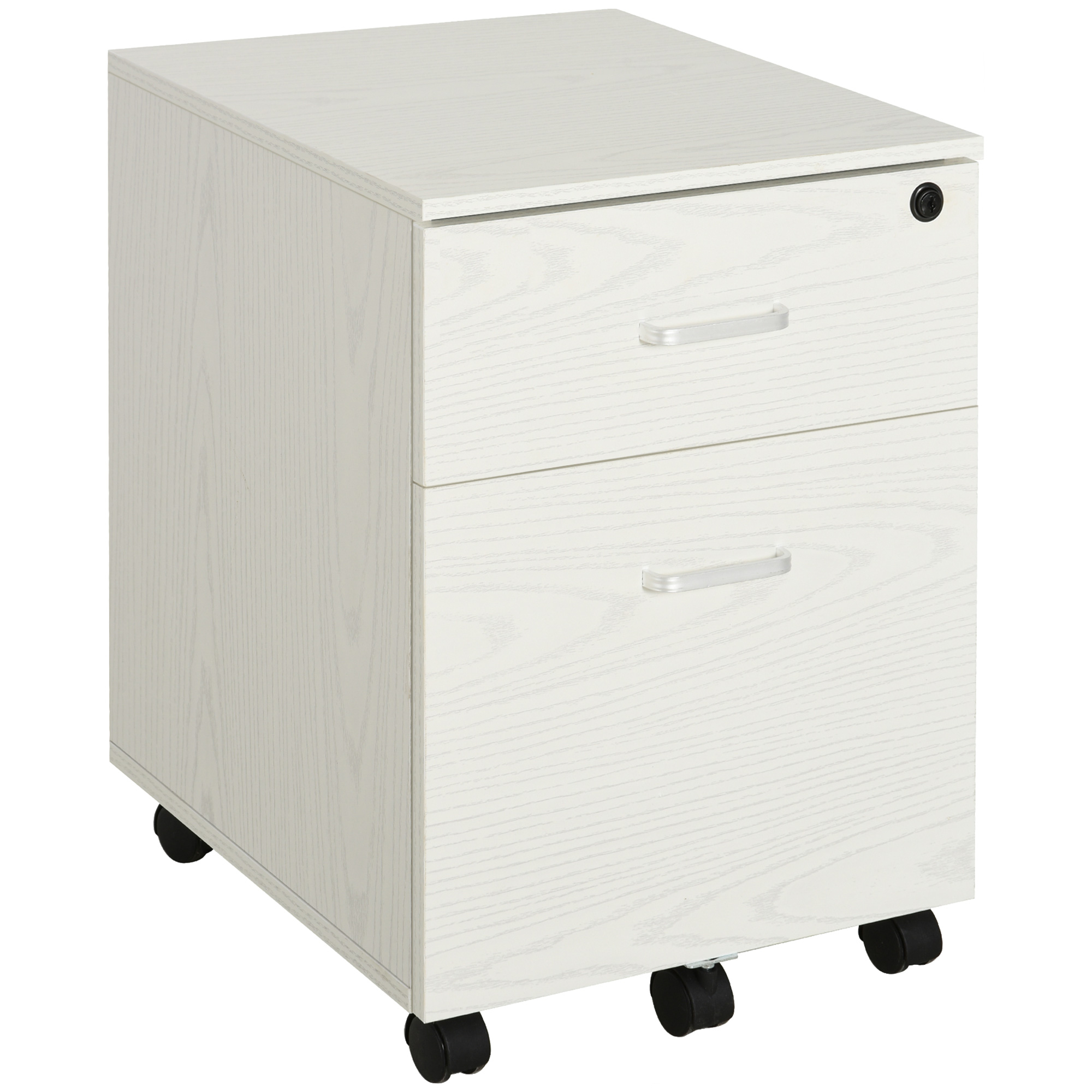 Vinsetto 2-Drawer Locking Office Filing Cabinet W/ 5 Wheels Rolling Storage — image 2