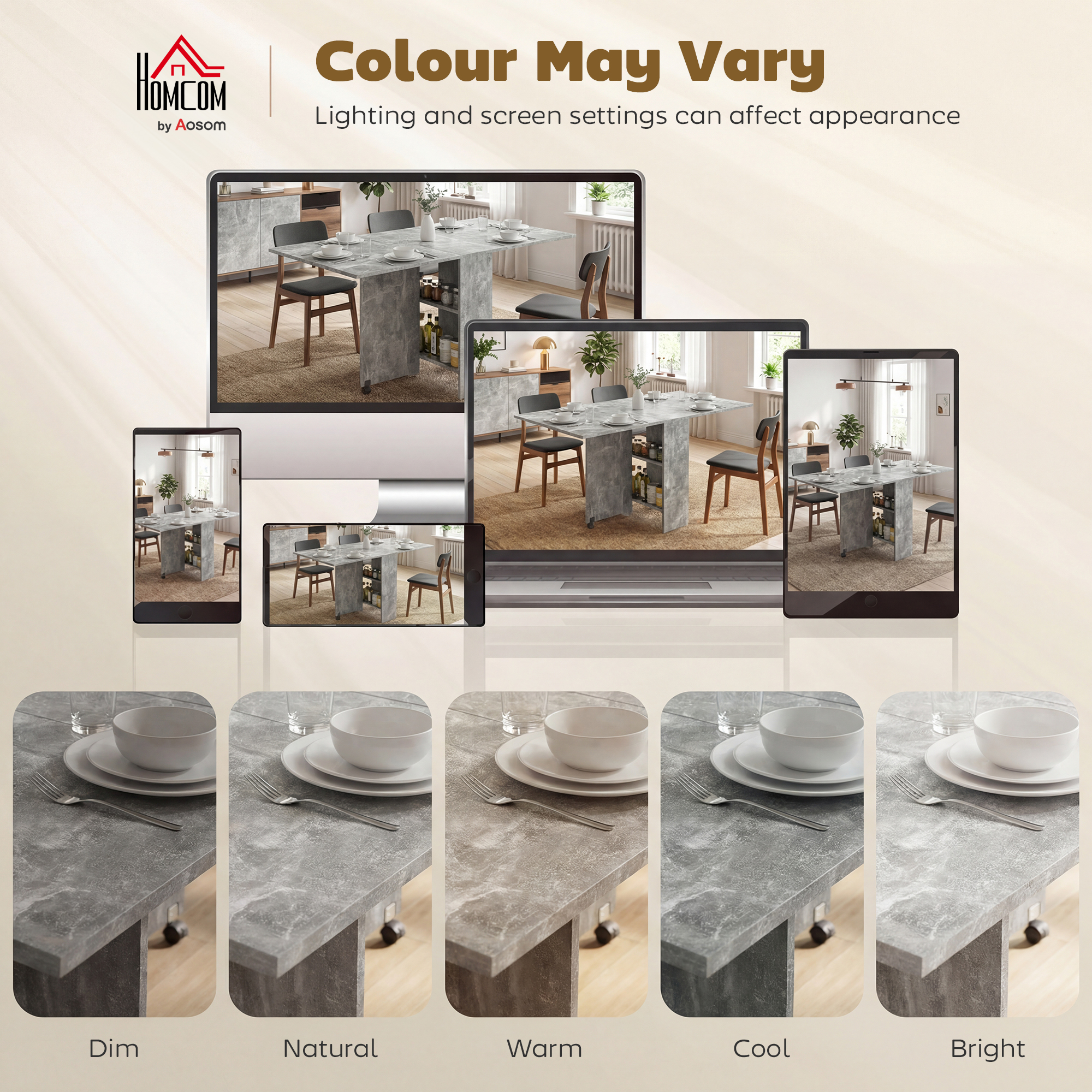 80-140 Cm Folding Dining Table For 4-6 People,Drop Leaf With 2-Tier — image 5