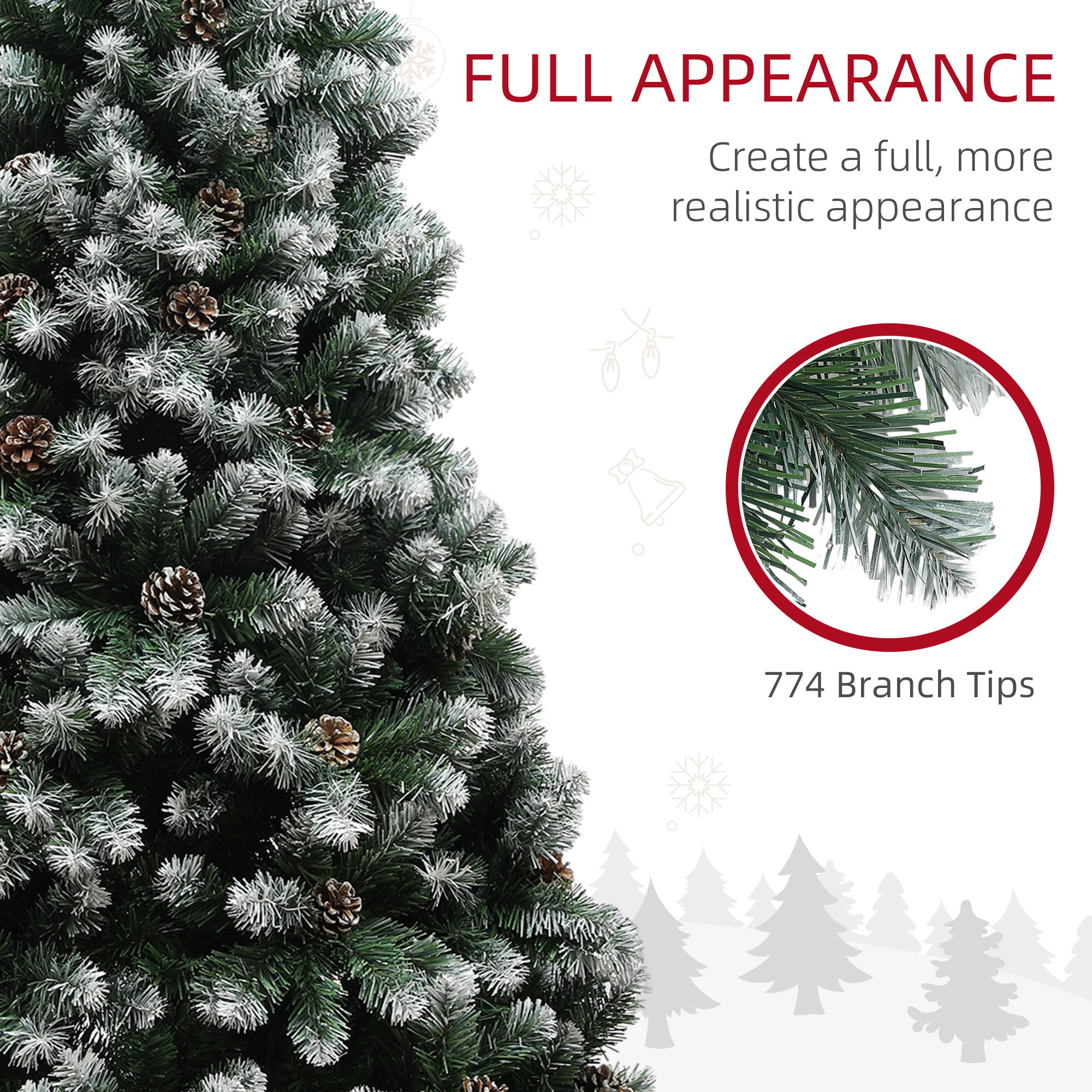 6ft Snow-Dipped Artificial Pine Christmas Tree — image 2