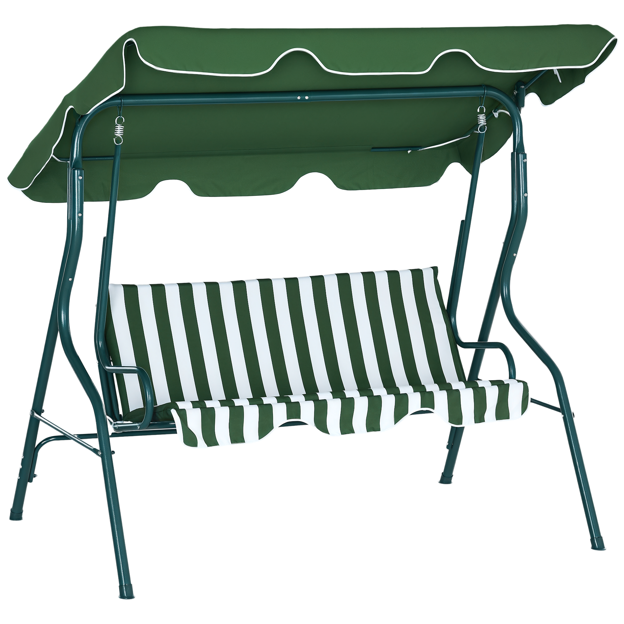 3 Seater Garden Swing Seat Chair Outdoor Bench With Adjustable Canopy And Metal — image 4