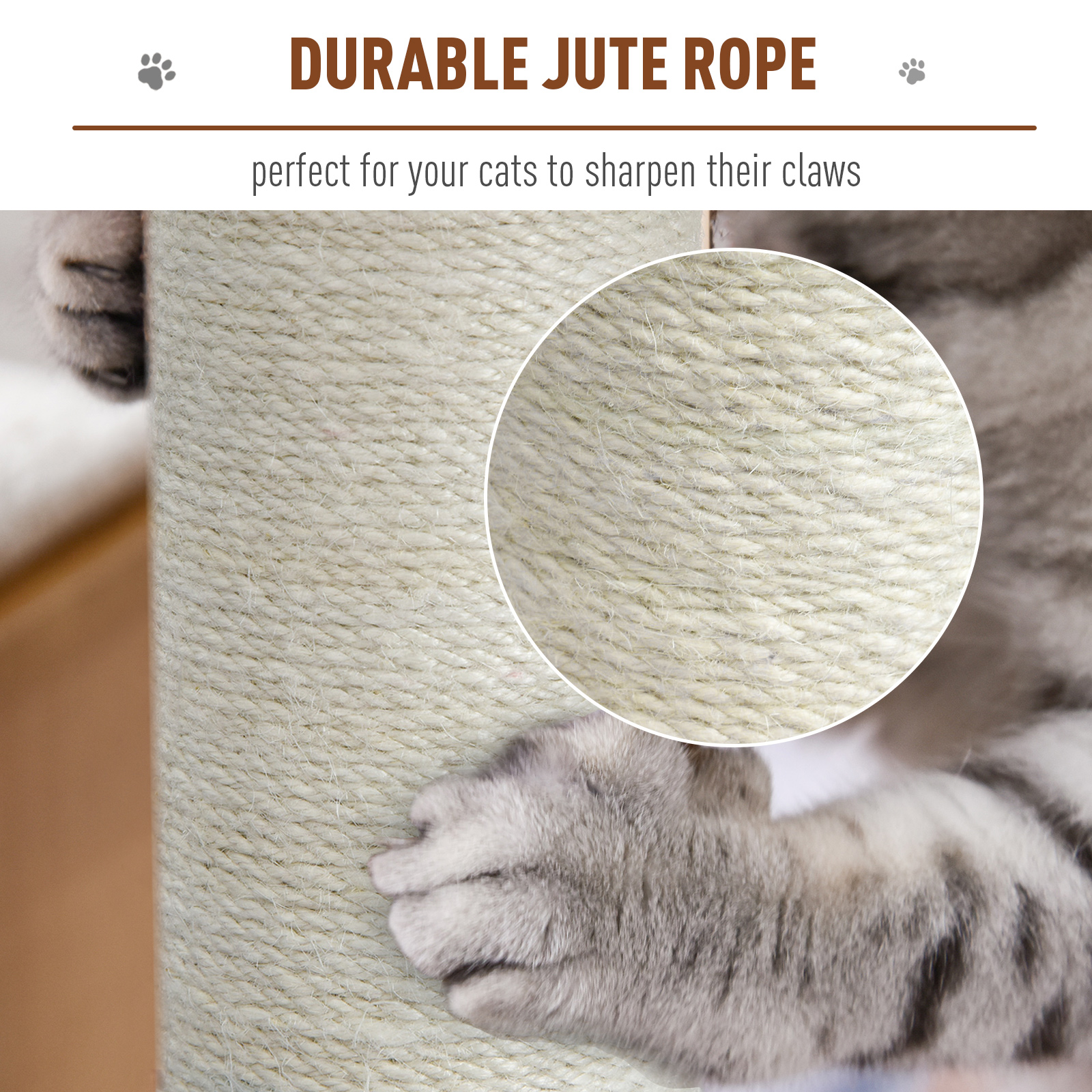 Cat Tree For Indoor Large Cats 113cm Kitten Tower Condo Jute Scratching Post — image 2