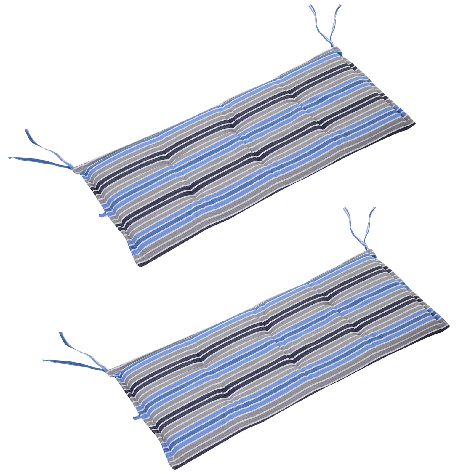 Polyester Set Of 2 Swing Chair Cushion Blue Stripes — image 3
