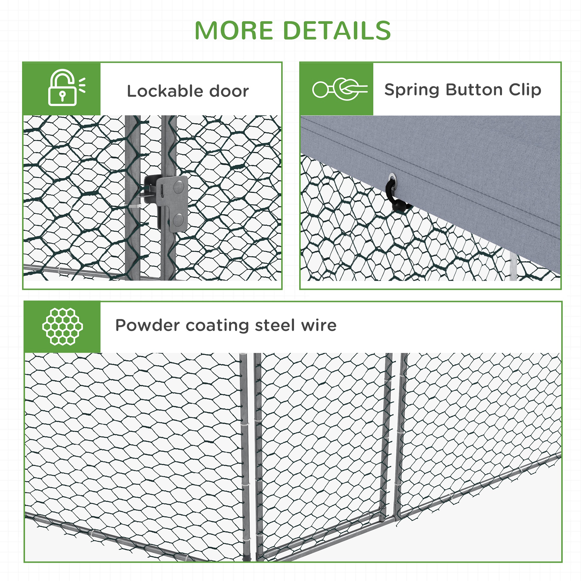 Chicken Coop For 10-15 Chickens,Hens,Rabbits,Ducks,Outdoor Garden Run,4 X 3.5 X — image 4