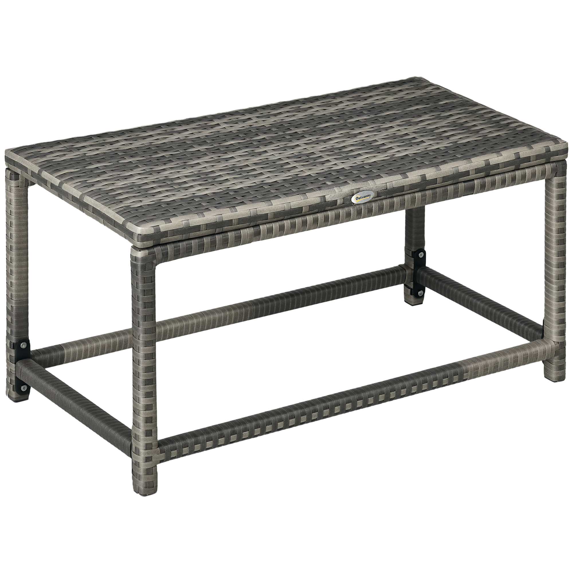 Outdoor Coffee Table,Garden PE Rattan Side Table With Plastic Board Under — image 2