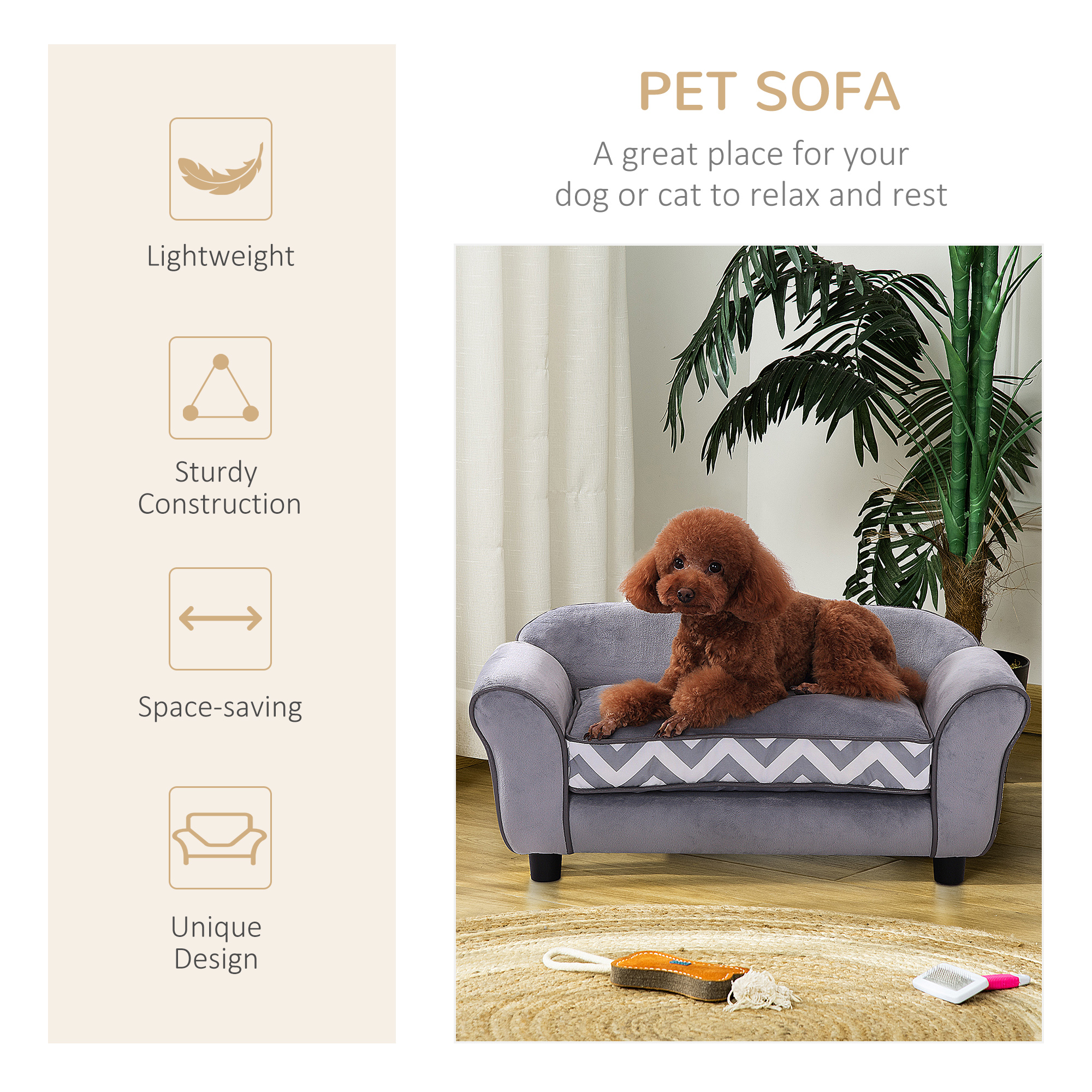 Dog Sofa Bed For XS-Sized Dogs,Cat With Soft Cushion,Pet Chair Lounge Washable