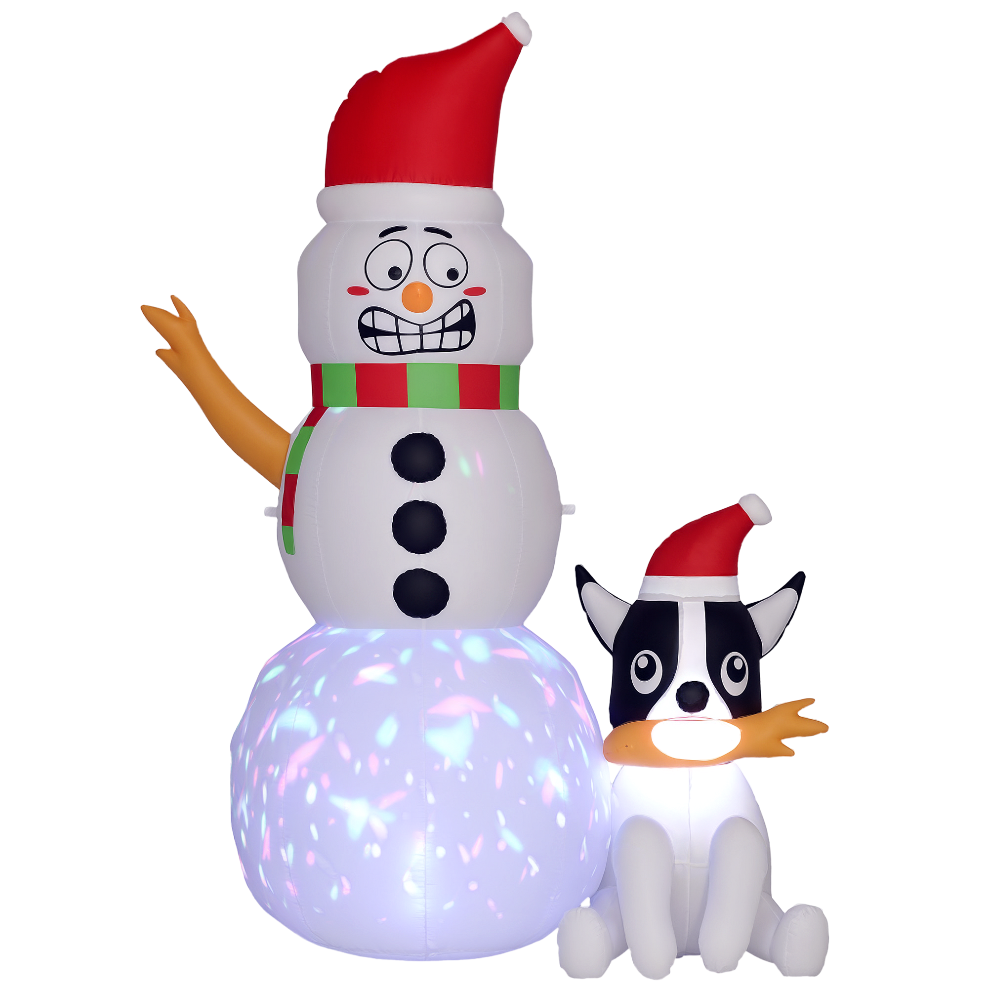 6.2ft Inflatable Santa With Dog Decoration