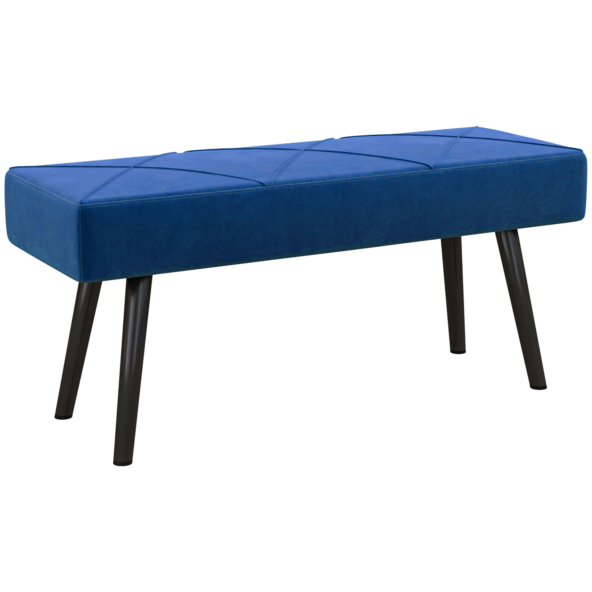 End Of Bed Bench With X-Shape Design And Steel Legs,Upholstered Hallway — image 2