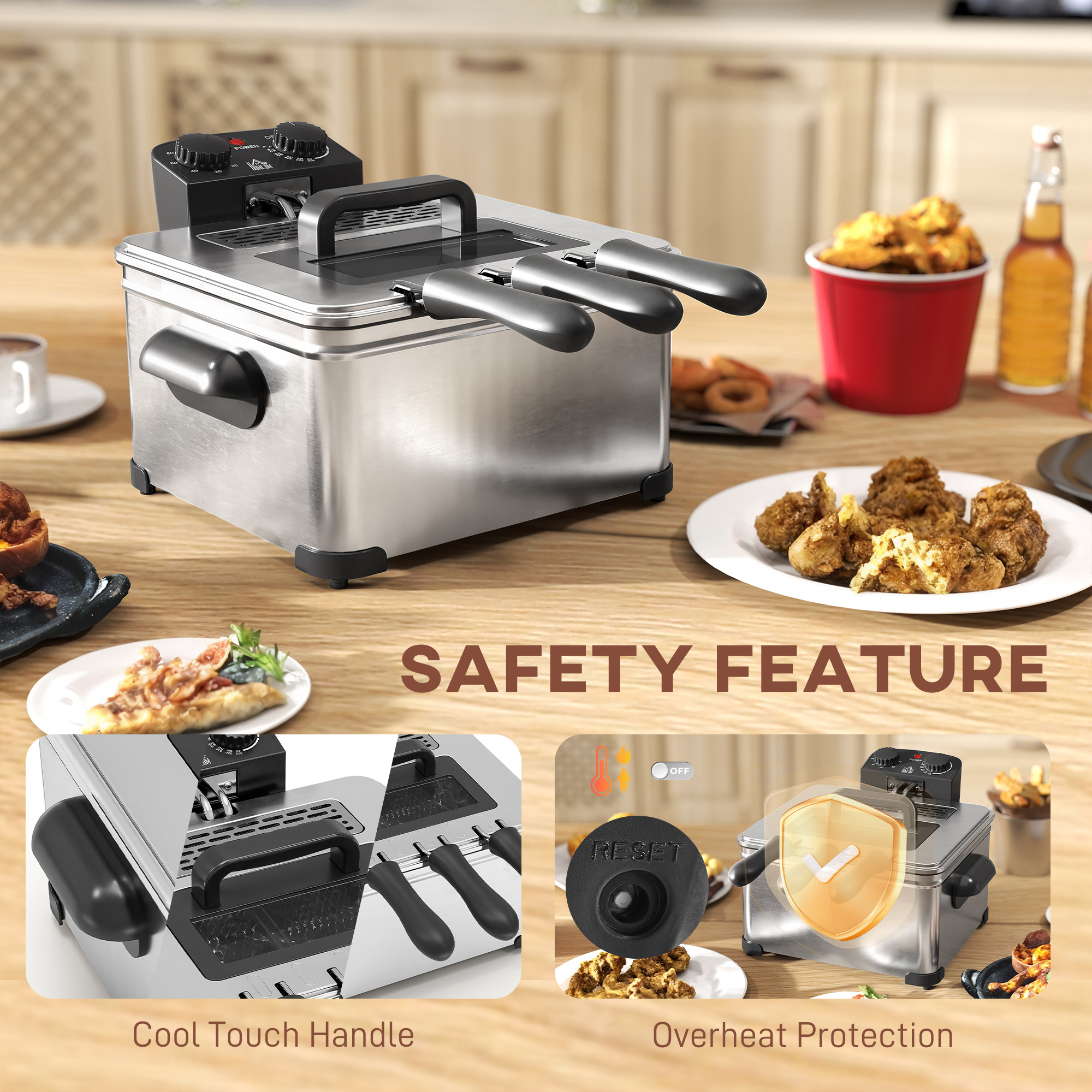 5 Litre Deep Fat Fryer Stainless Steel With Adjustable Temperature,60min — image 4