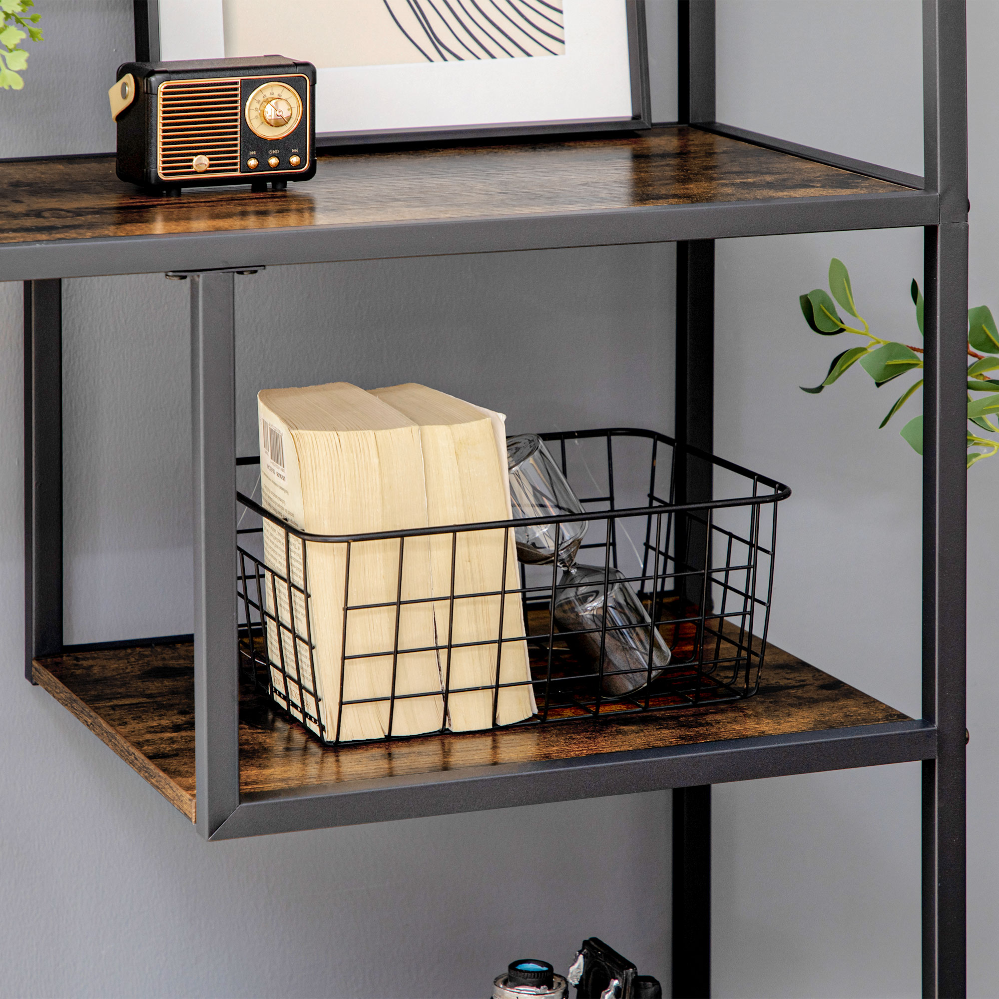 Industrial Bookcase Shelf,6 Tier Metal Shelving,Storage Shelves For Living — image 4