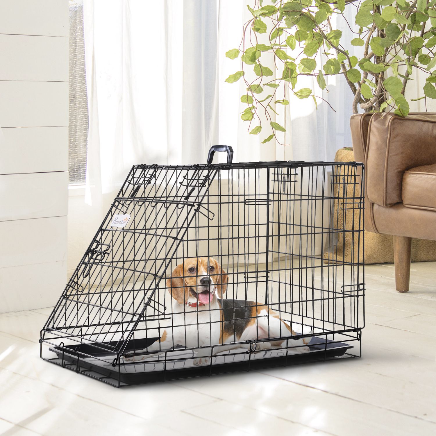 Trapeze Collapsible Dog Pet Travel Box Cage Removable Tray 93 X 58 X 65cm detail photo 8
