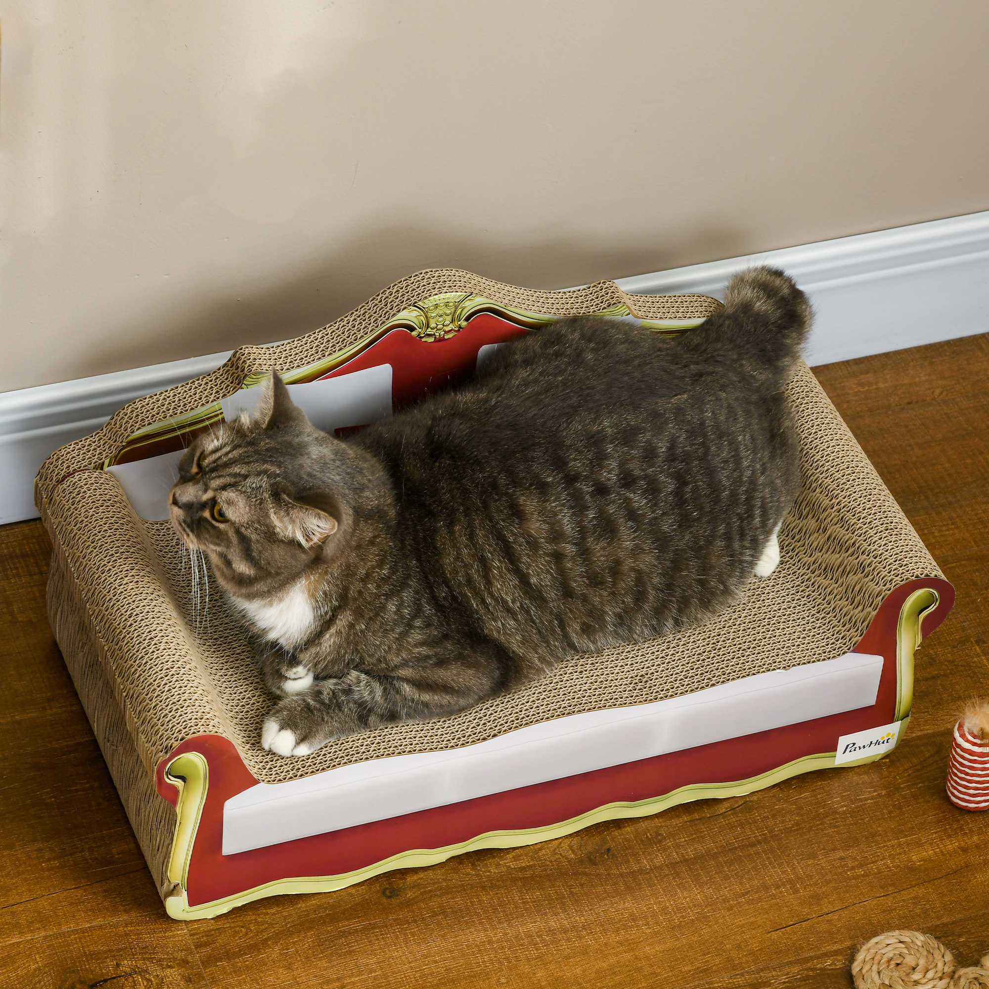 Cat Cardboard Scratcher,Lounge Sofa Bed With Catnip,58 X 29.5 X 29cm