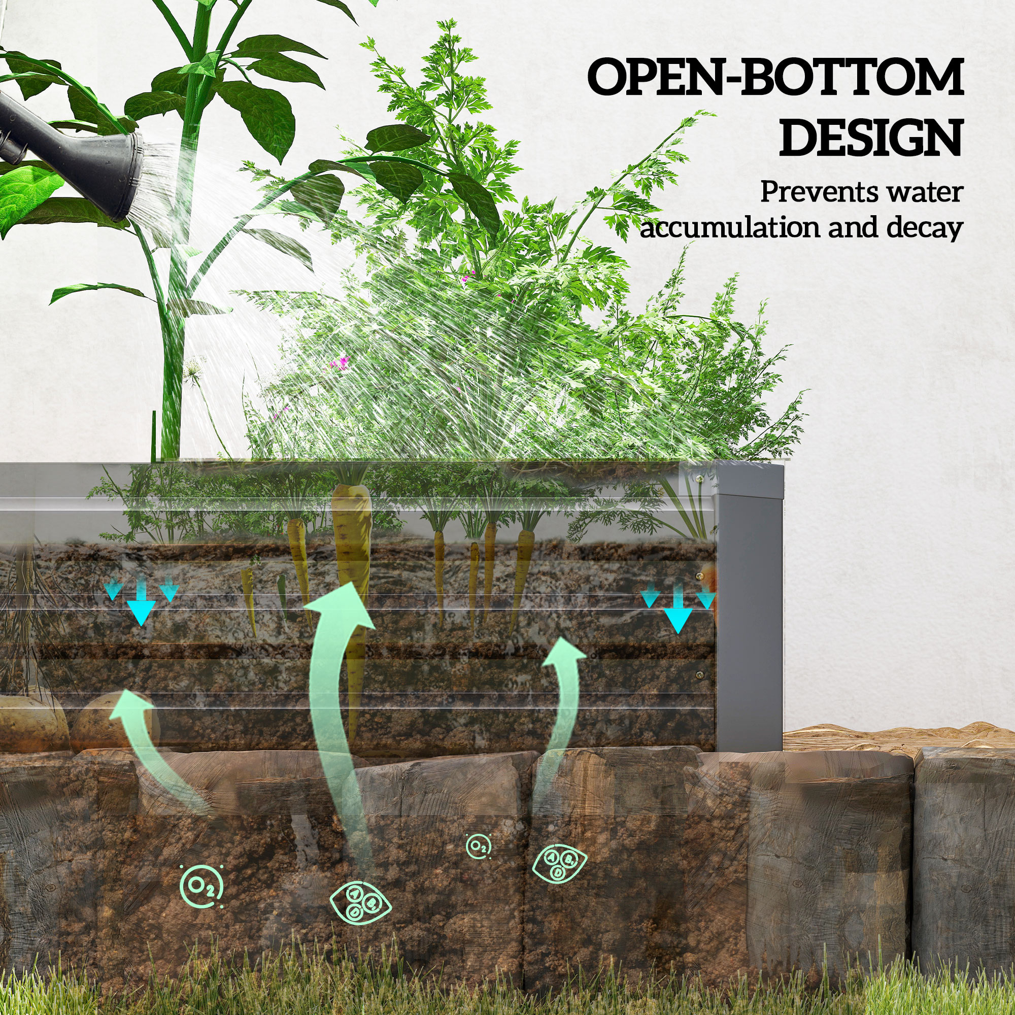 60 X 240cm Galvanised Steel Planter,with Open Bottom — image 5