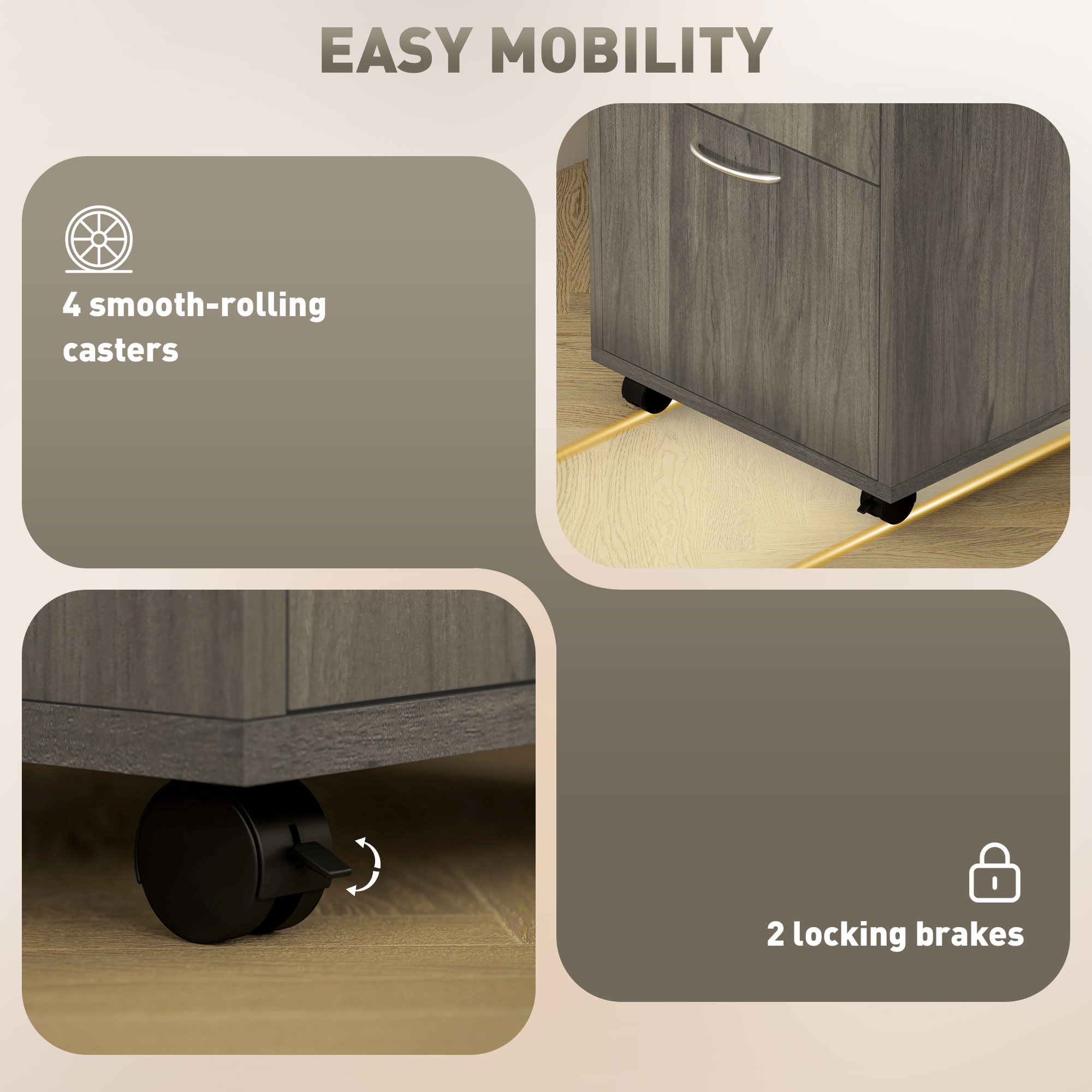 Filing Cabinet,Mobile File Cabinet With 2 Drawers,Office Home Organiser On