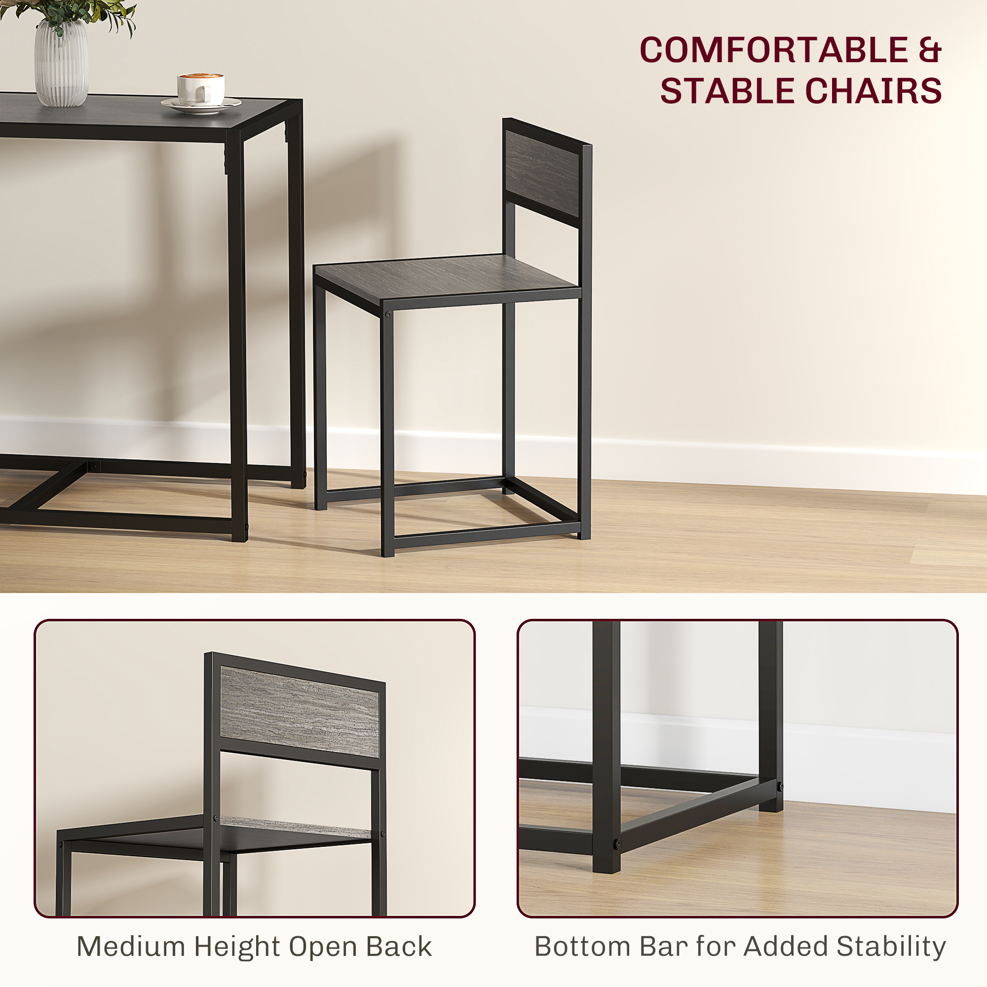Dining Table And Chairs Set 2,Dining Room Sets,Rectangular Space Saving 2 — image 2