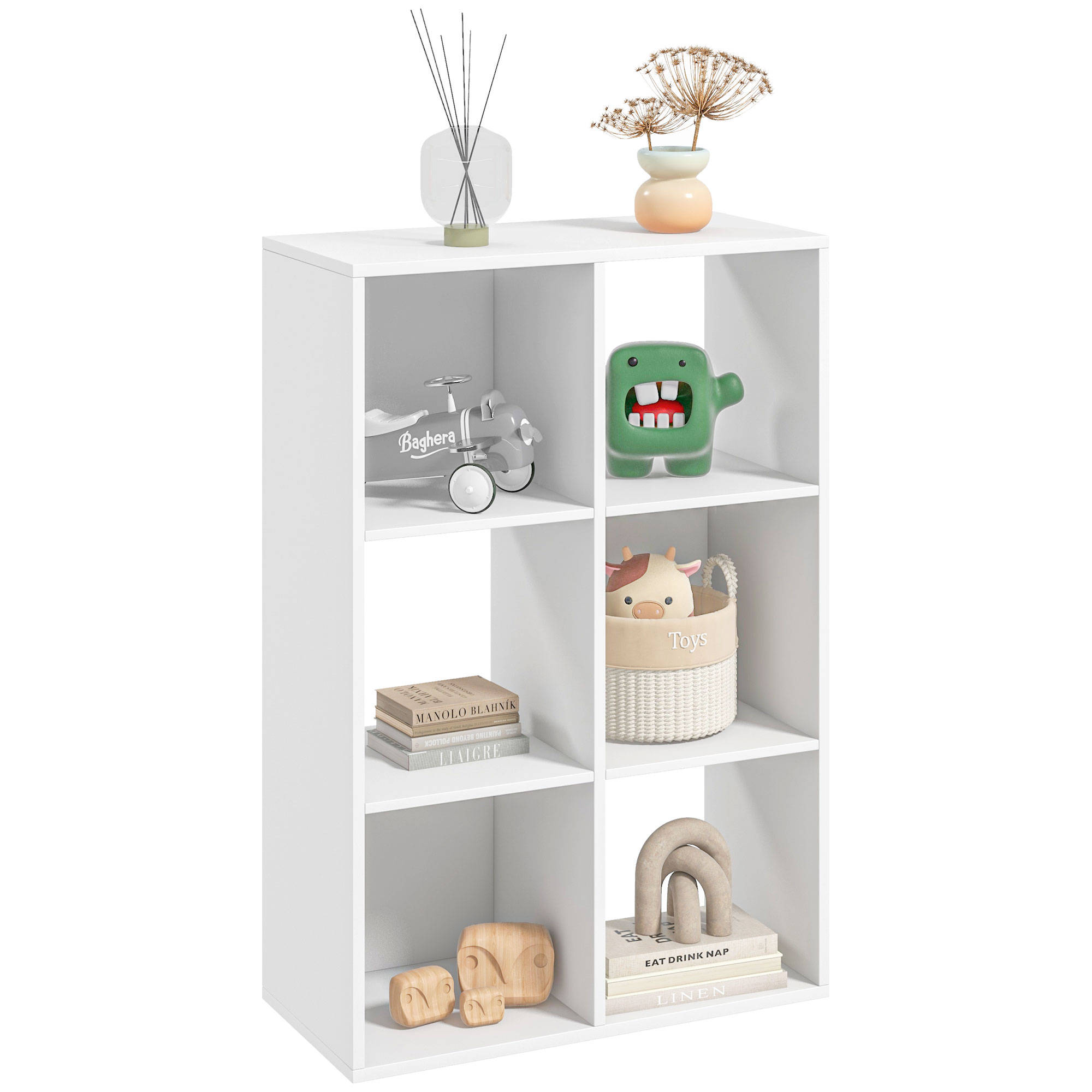 6-cube bookshelf-white