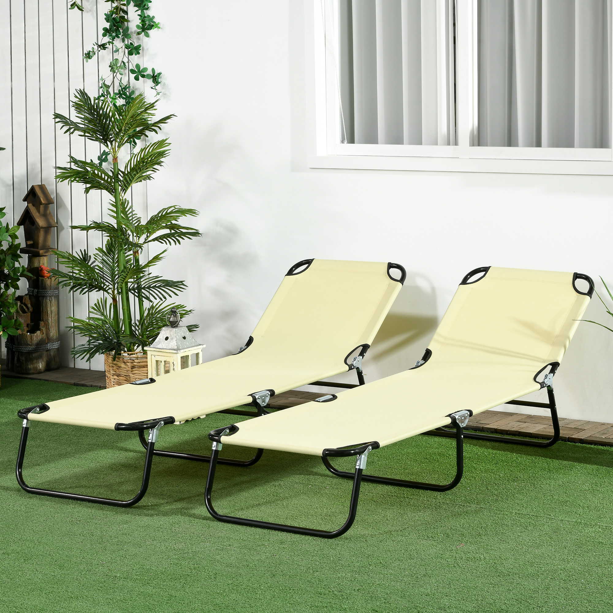 Set Of Two Folding Sun Loungers — image 3