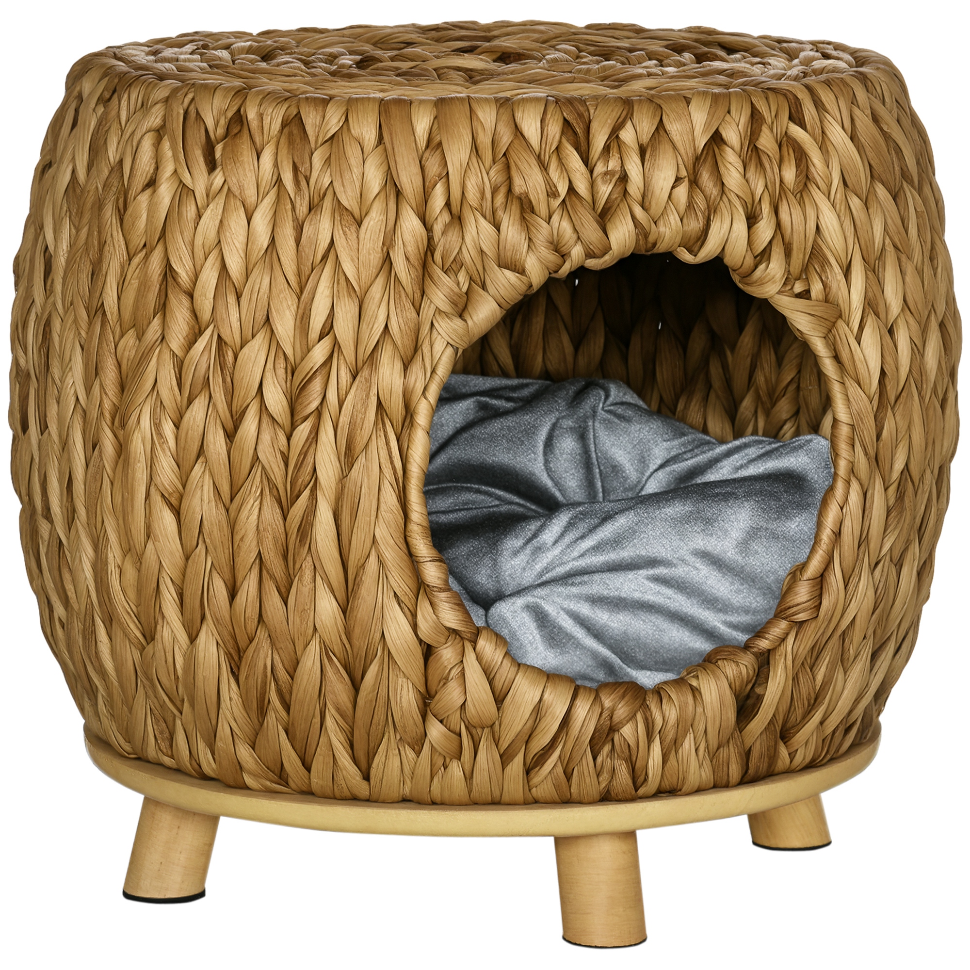 Wicker Cat Bed House Stool With Washable Cushion,44 X 43 X 41cm — image 5