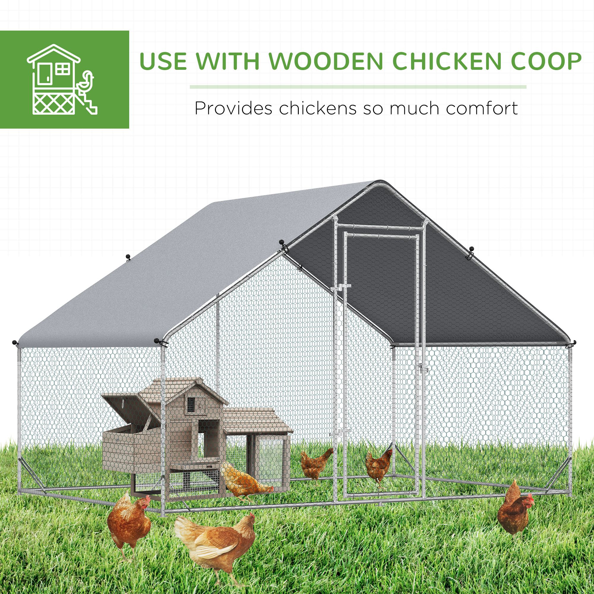Chicken Run Galvanised Walk-in Coop Hen Poultry House Cage Rabbit Hutch Pet — image 5