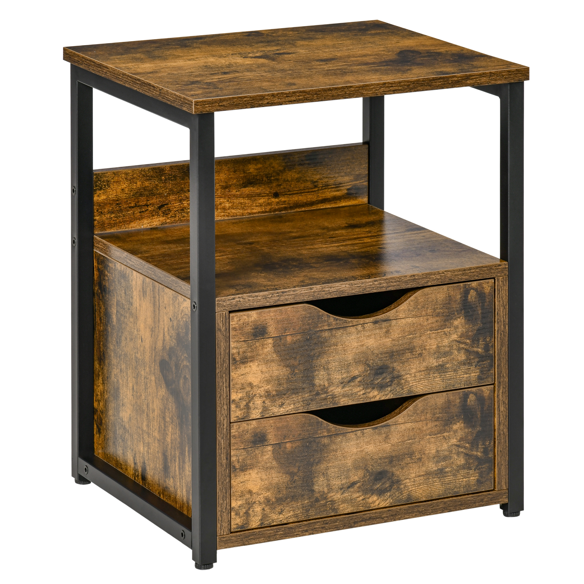 Industrial Side Table With Drawer,Sofa Table,Bedside Cabinet Storage Shelf,Slim — image 5