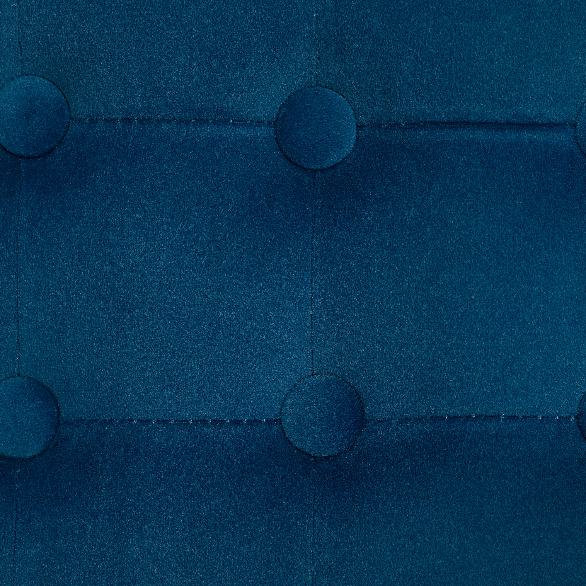 Velvet-Feel Square Ottoman-Blue