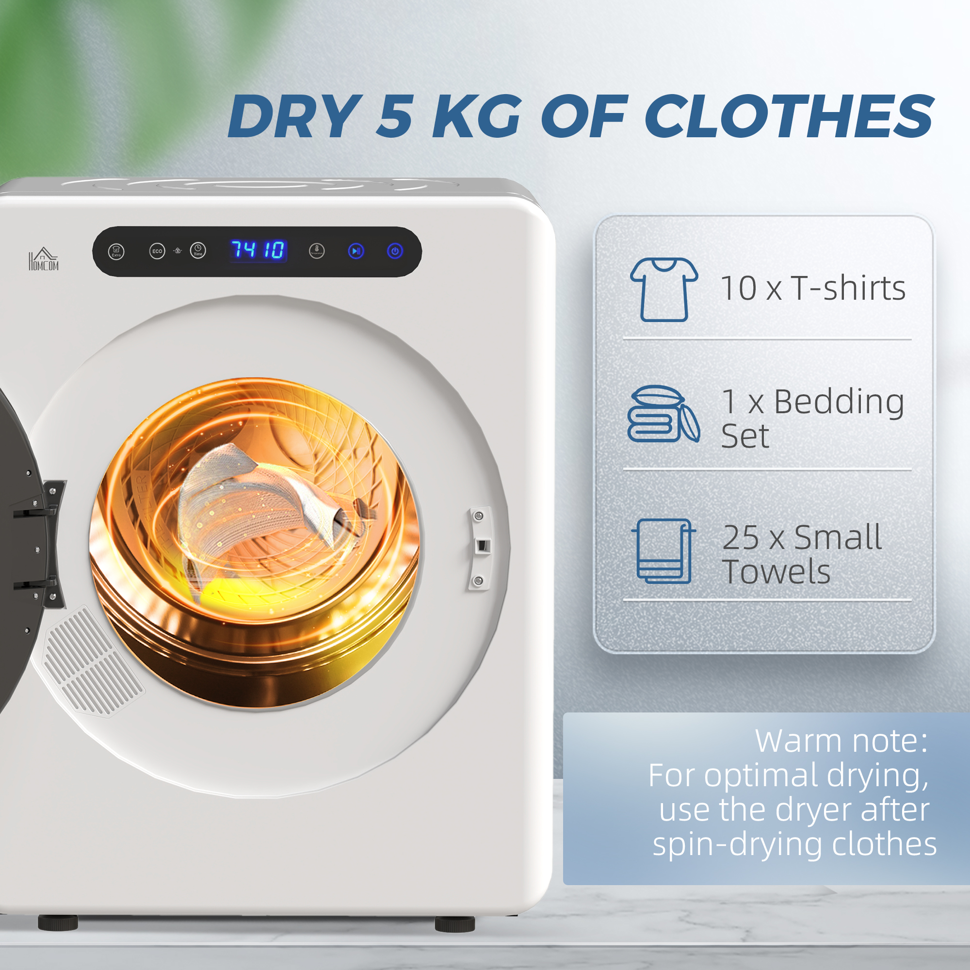 5kg Compact 40-60â Tumble Dryer-White
