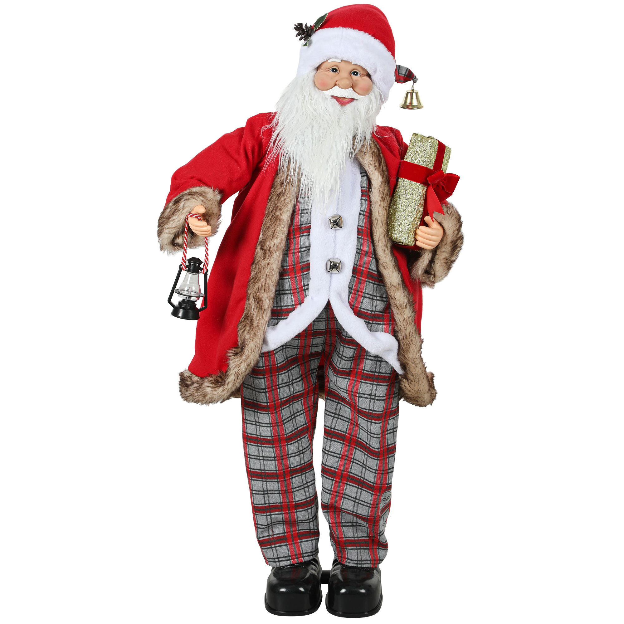 120cm Animated Santa Claus Figure,with Sound-Red