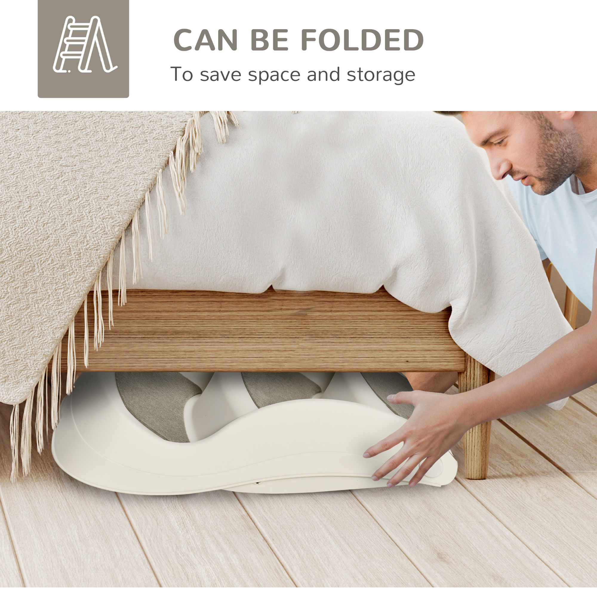 Foldable Dog Steps For Bed Sofa,Portable Stairs 3-Step High Bed,Pet — image 2