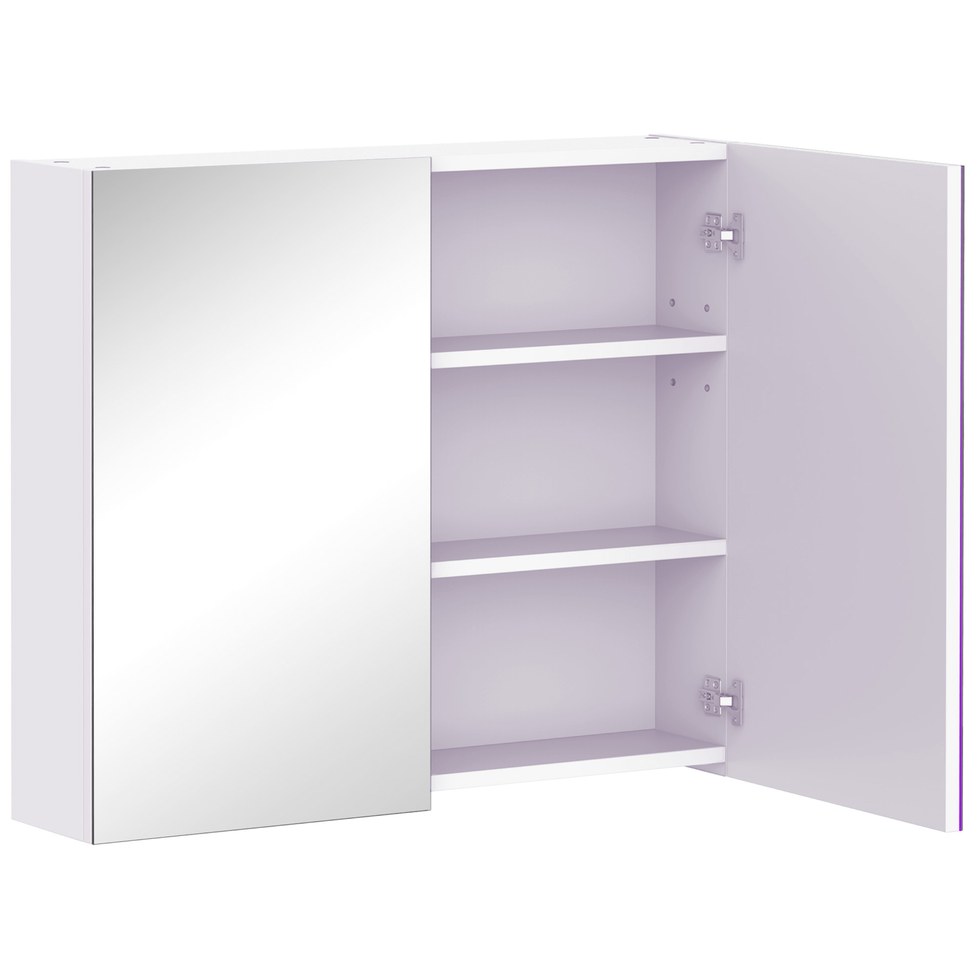 Mirror Cabinet,Wall Mount Bathroom Storage Cabinet With Adjustable Shelf,Double — image 2