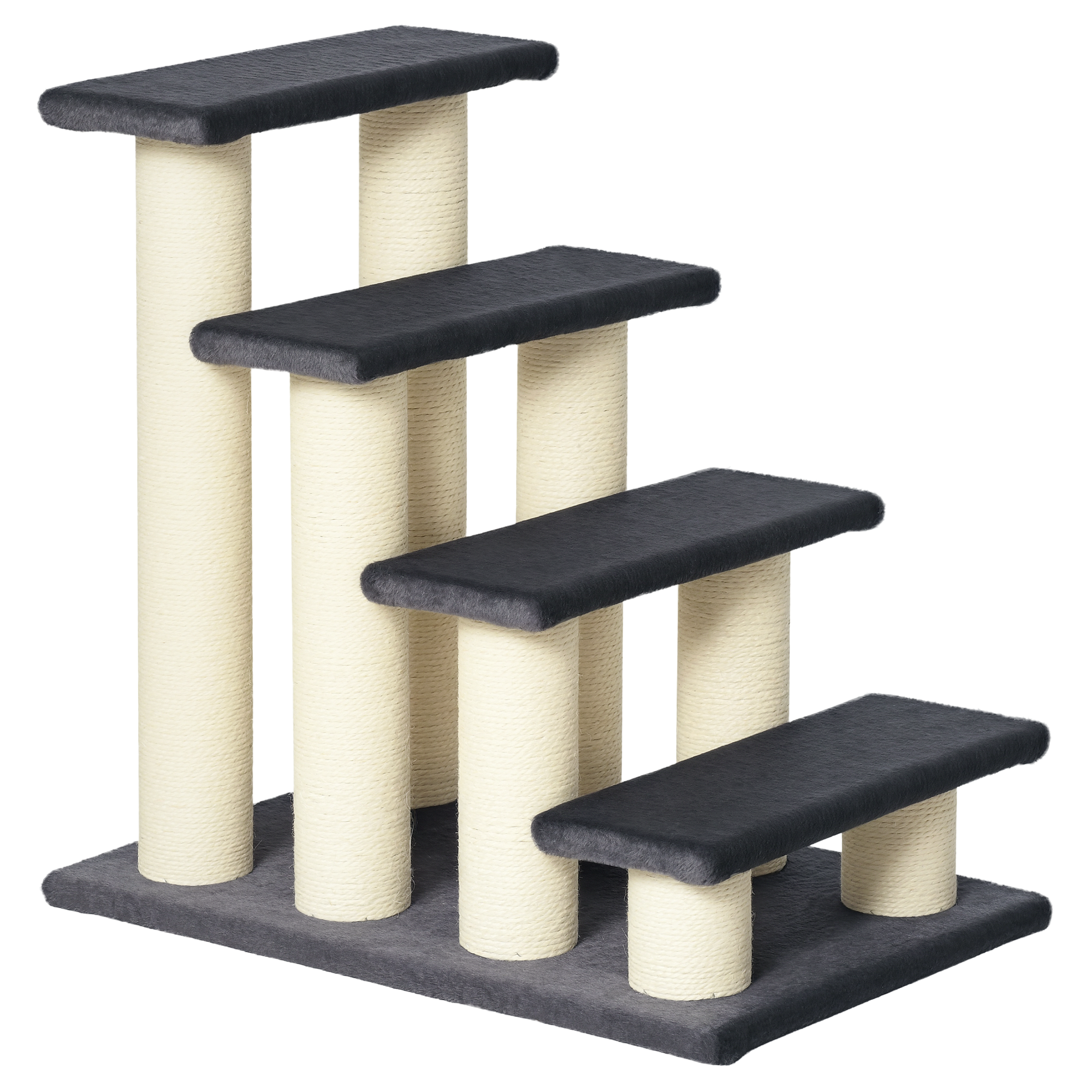 Dog Steps For Bed 4 Step Pet Stairs Cat Ladder Scratch Post Grey — image 5