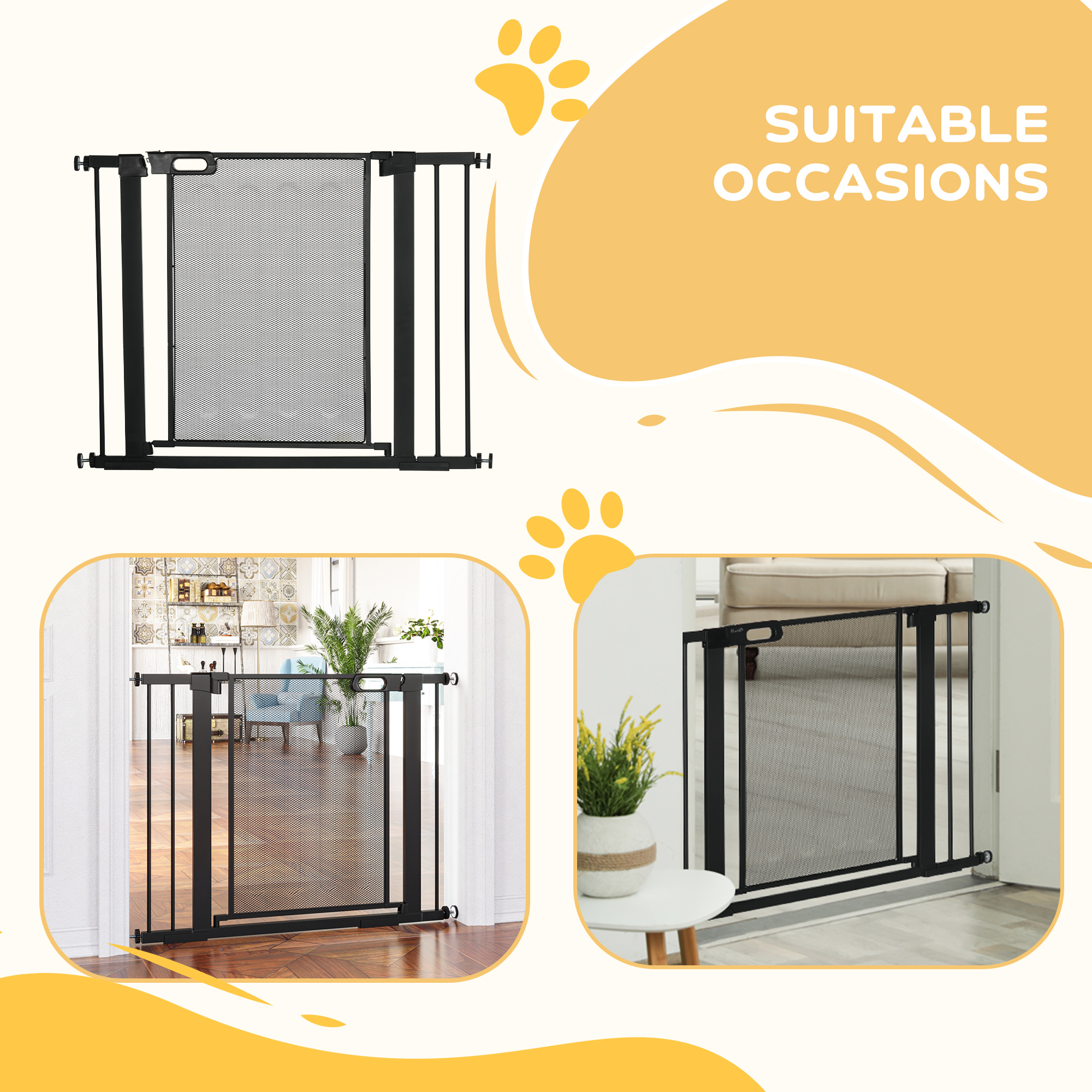 Pressure Fit Safety Gate,for Staircases,Hallways,Doorways W/ Extensions — image 5