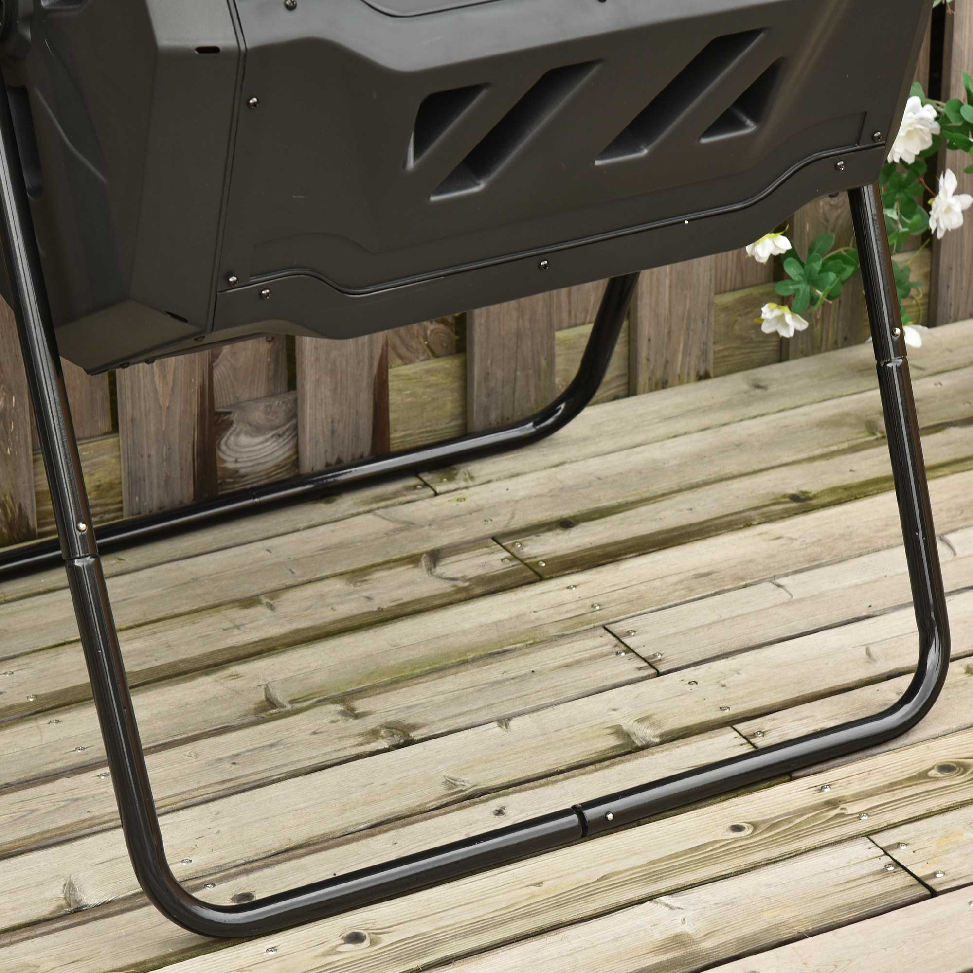 160L 360Â° Rotating Dual Chamber Composter-Black — image 2