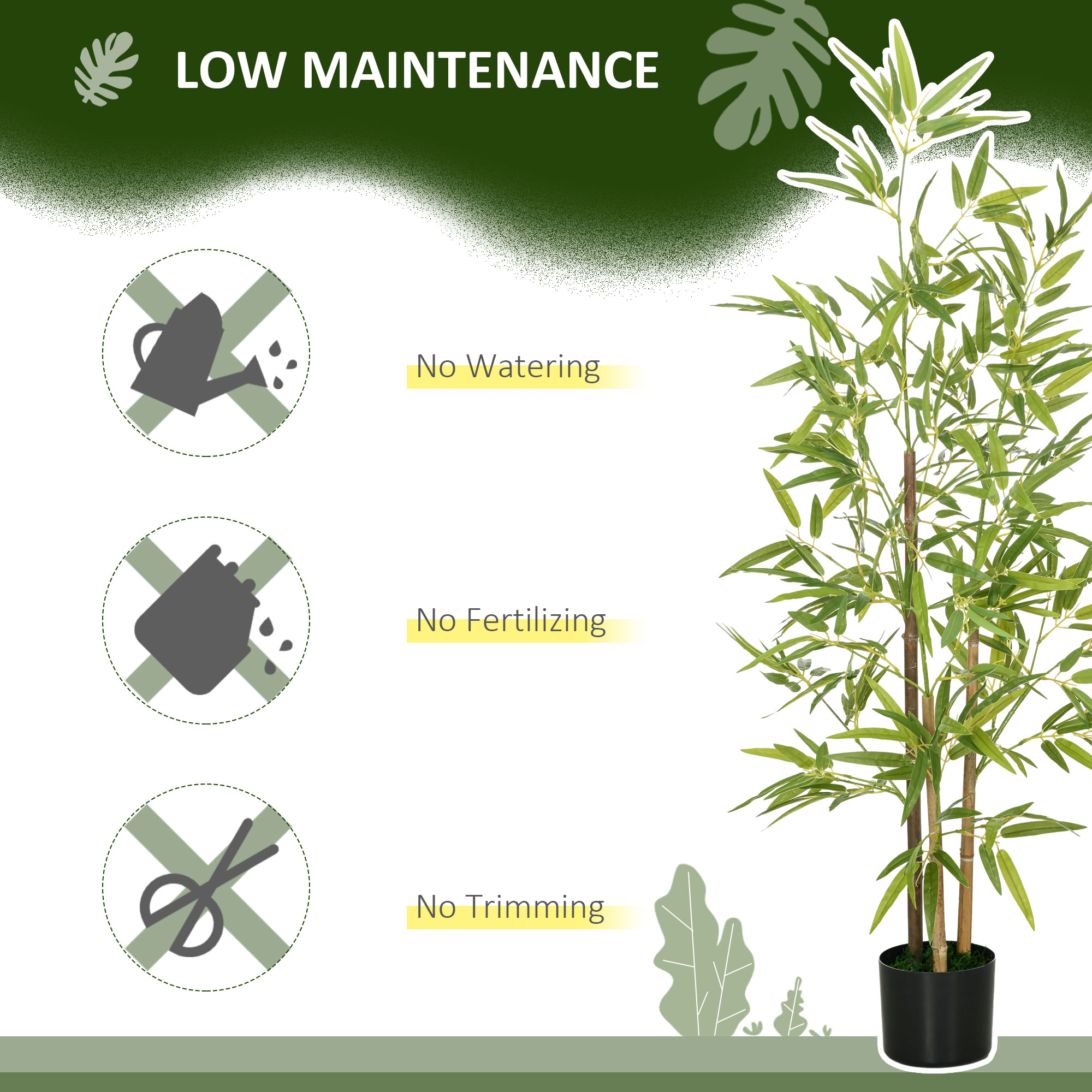 Artificial Plant Bamboo Tree Height 120 Cm With Pot For Home Indoor Decor