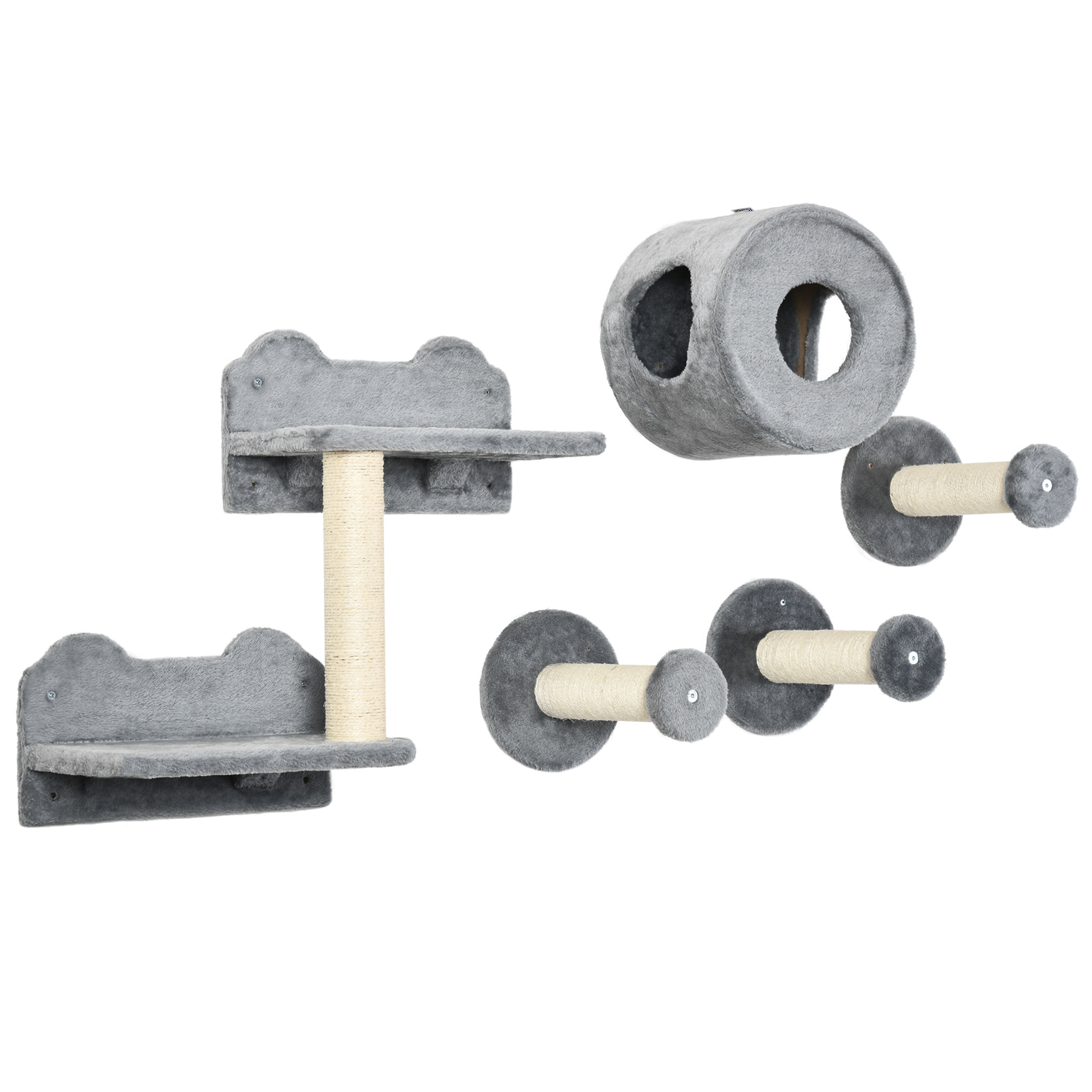 5PCs Cat Wall Furniture With Perch,Cat House,Scratching Post detail photo 1