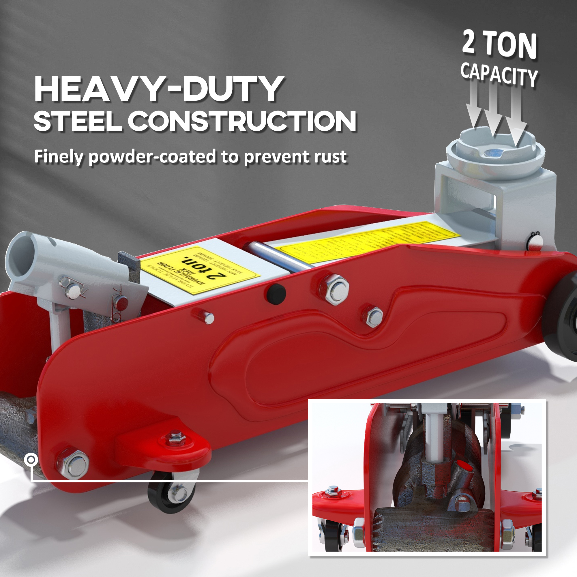 Low Profile Jack,2 Ton Hydraulic Car Jack For Trailer Garage Tyre Repair,Red
