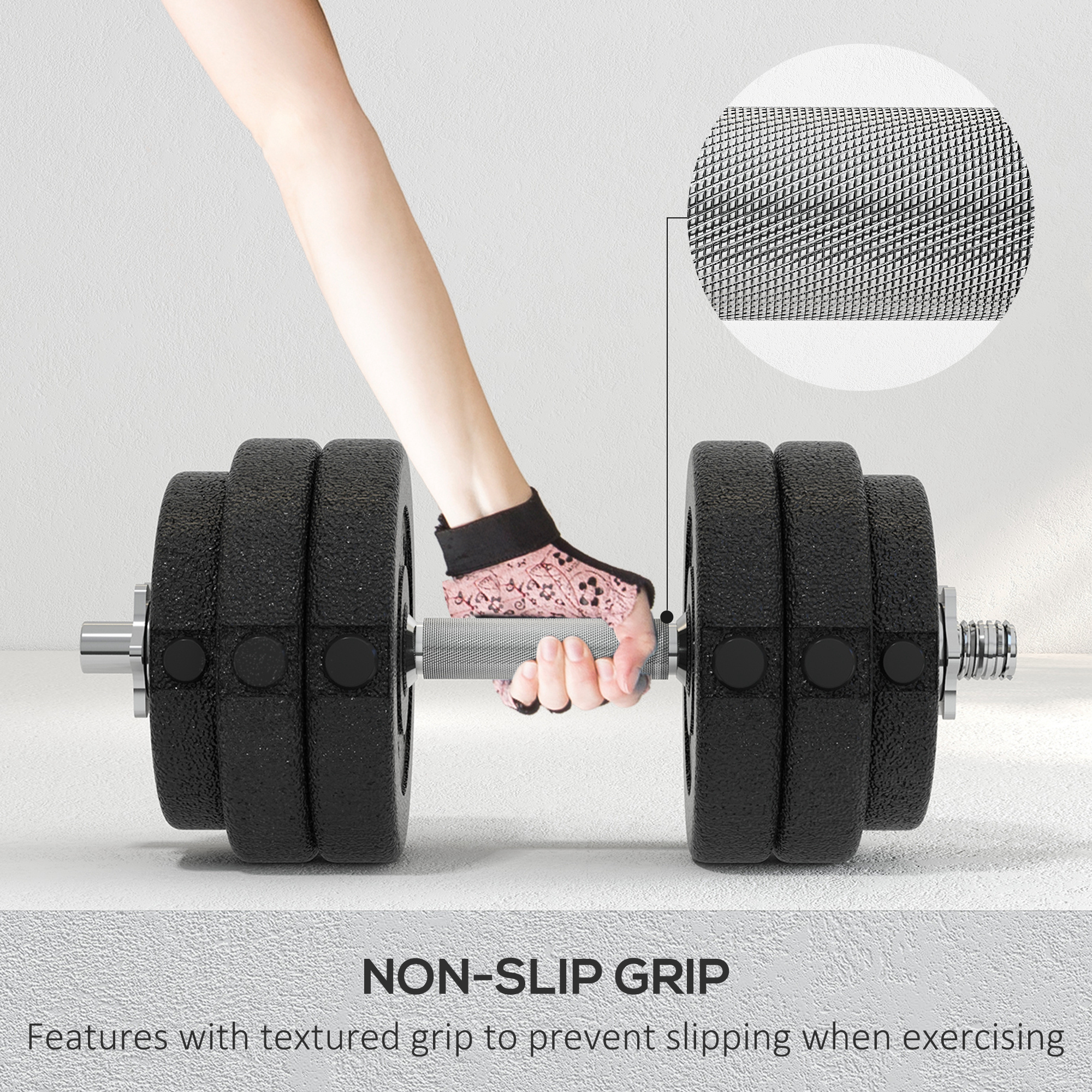 30KG Adjustable Dumbbells Set,Hand Weights Set For Home Gym Weight Lifting — image 5