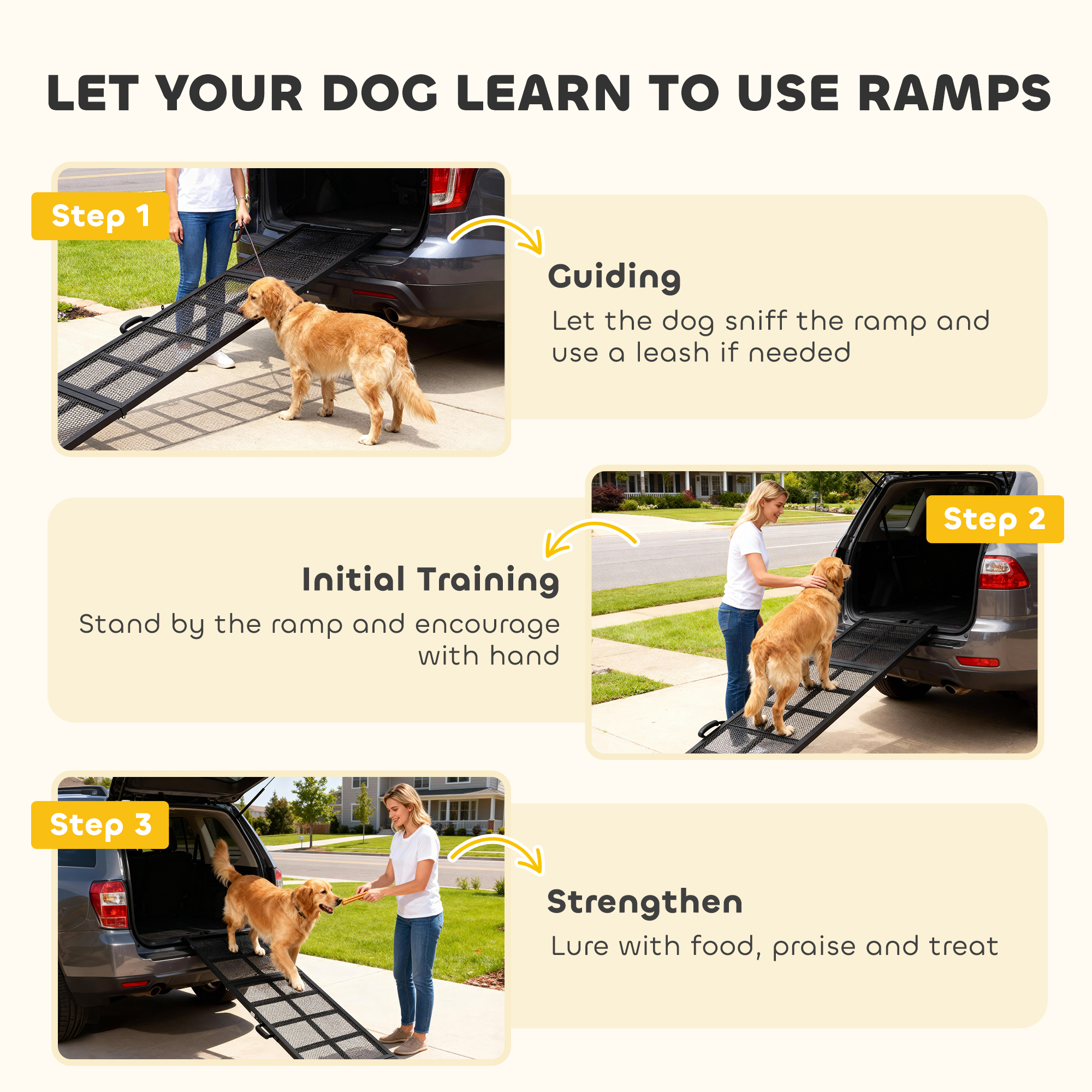 191 X 50cm Dog Ramp For Car,Extra Long Pet Stairs With Non-Slip Surface,for — image 2