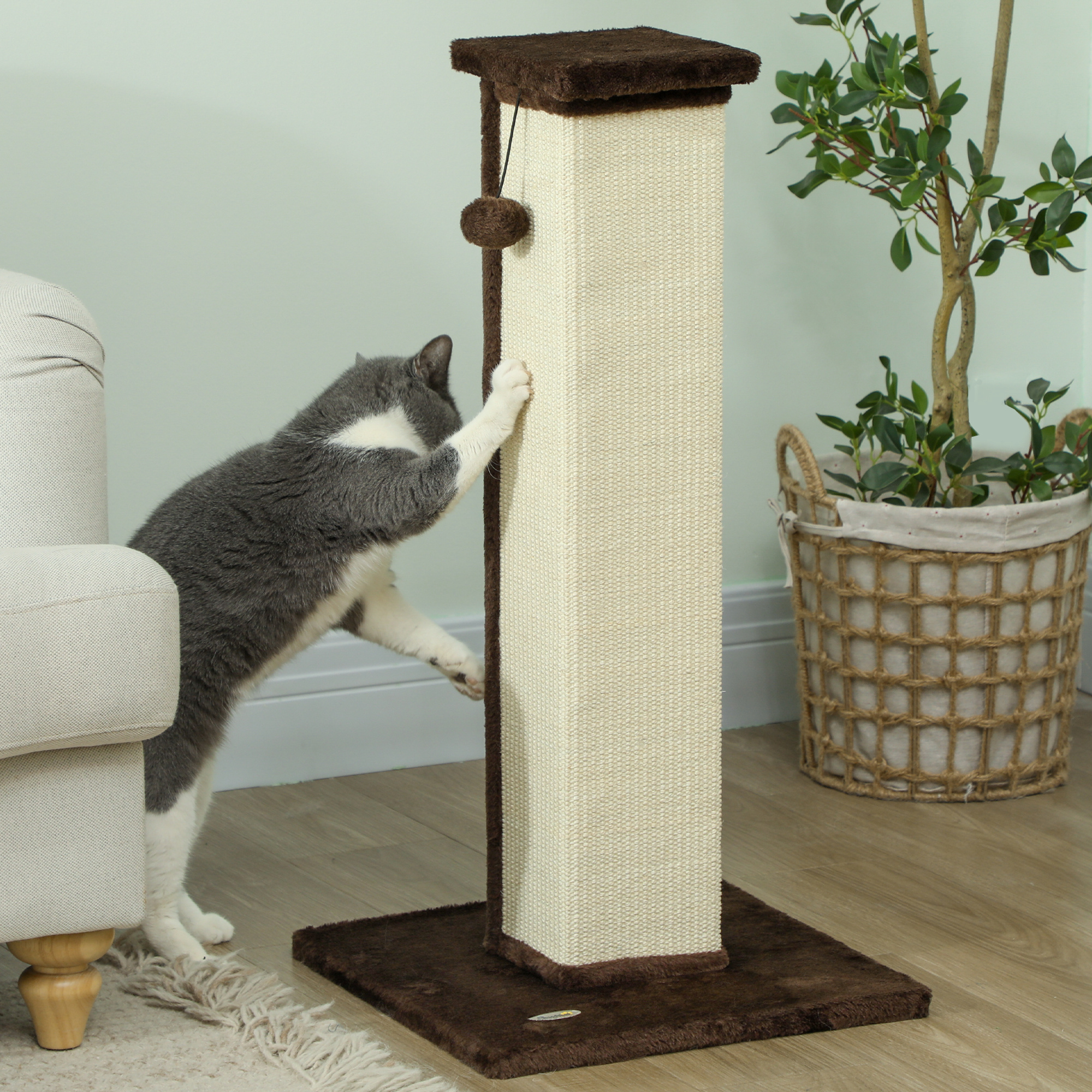 81cm Cat Scratcher,Vertical Full Scratcher W/ Natural Sisal Rope,Hanging — image 5