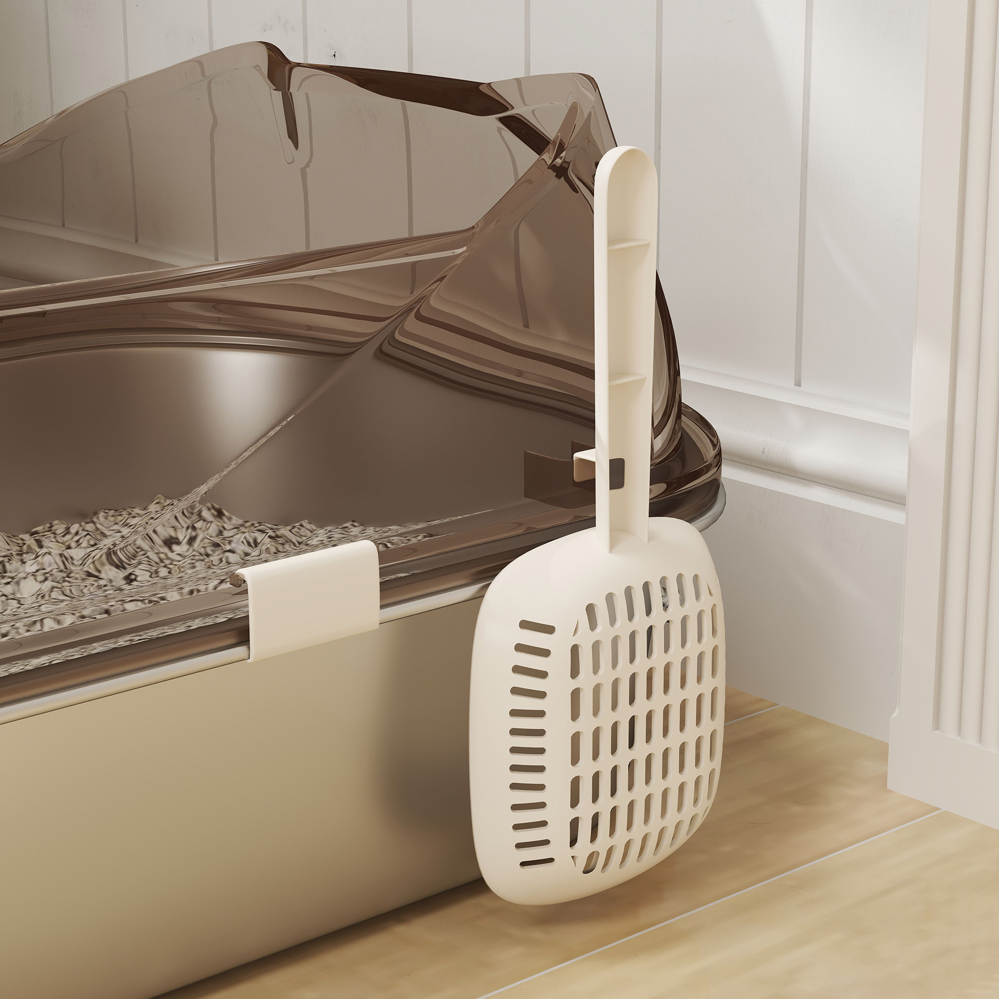 Stainless Steel Litter Box With Lid,High Wall Sided — image 3