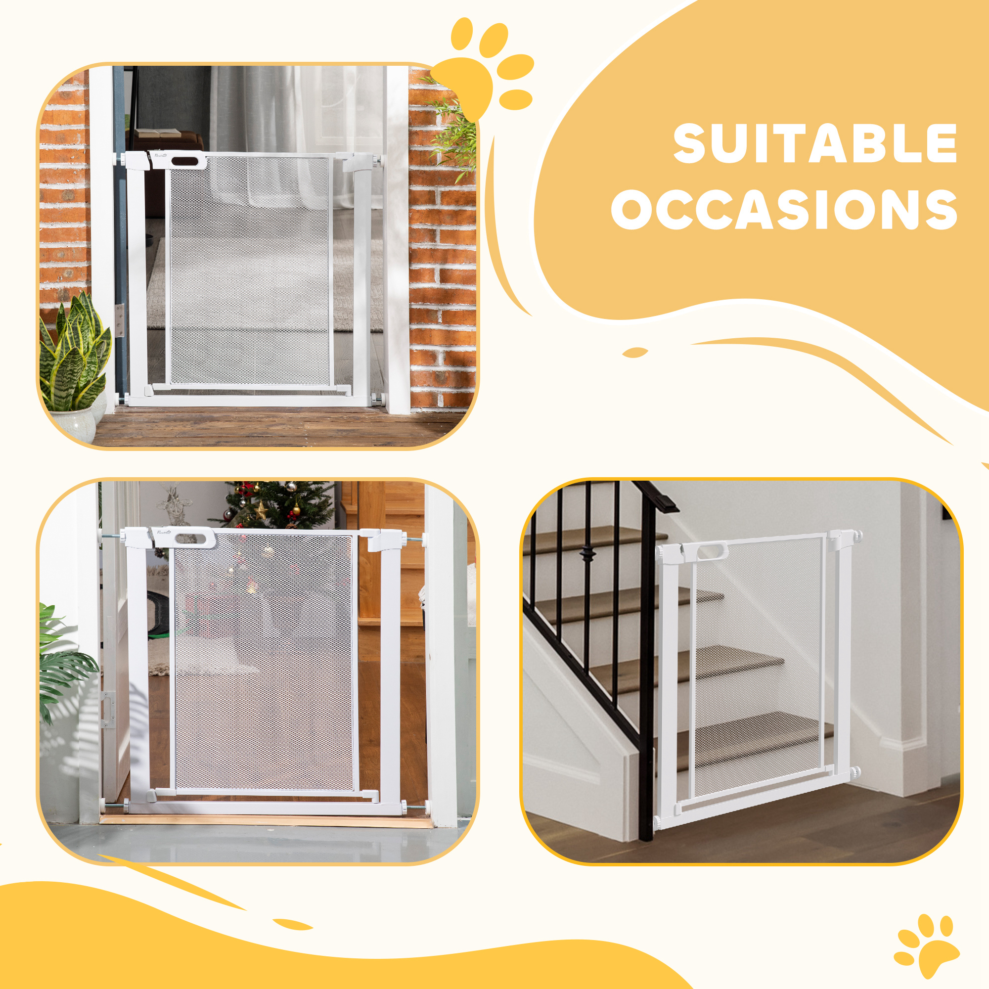 Dog Safety Gate,for Hallways,Staircases,Doors W/ Automatic Closing Door-Black — image 3