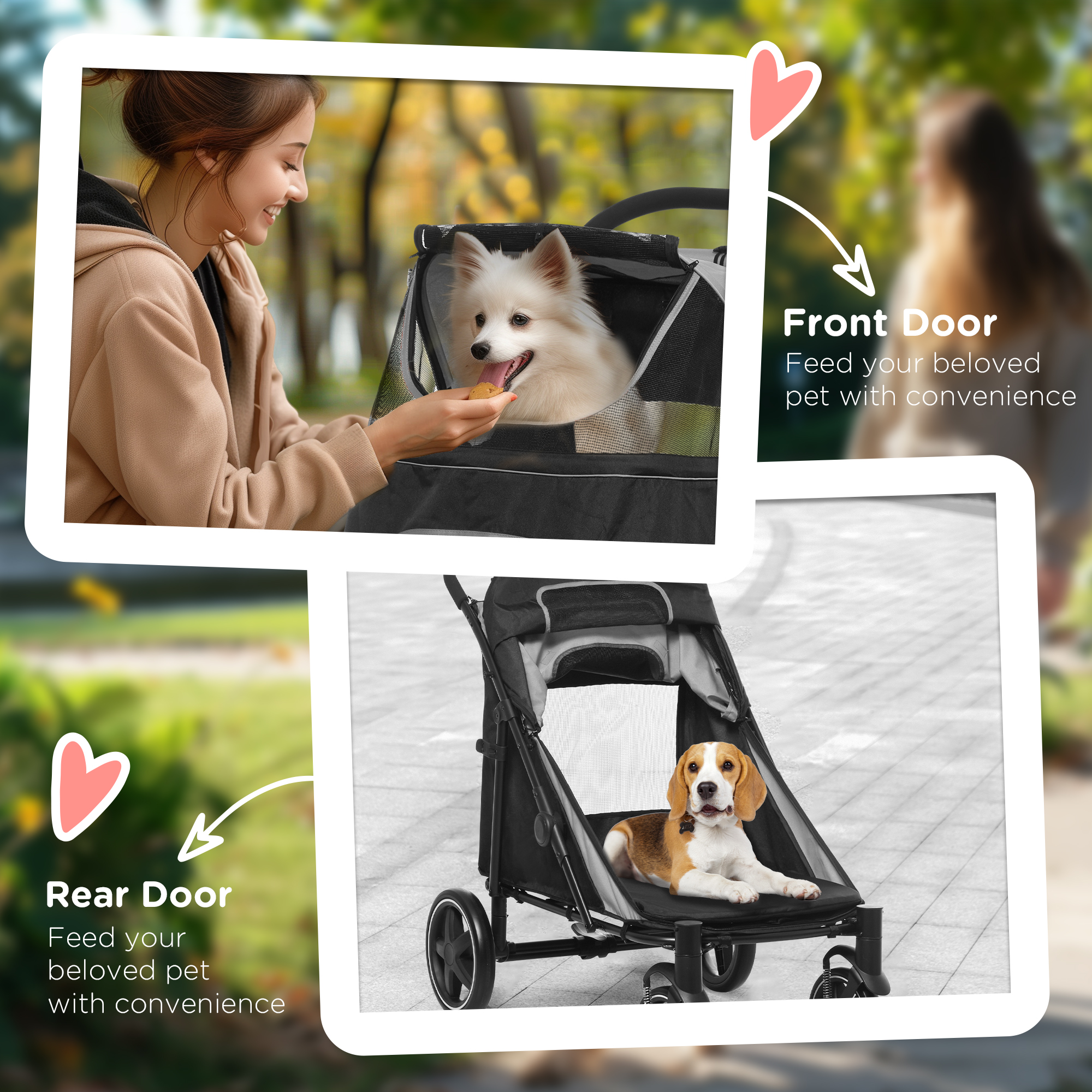 Foldable Pet Stroller,with Universal Wheels,Shock Absorber,for Medium And Large